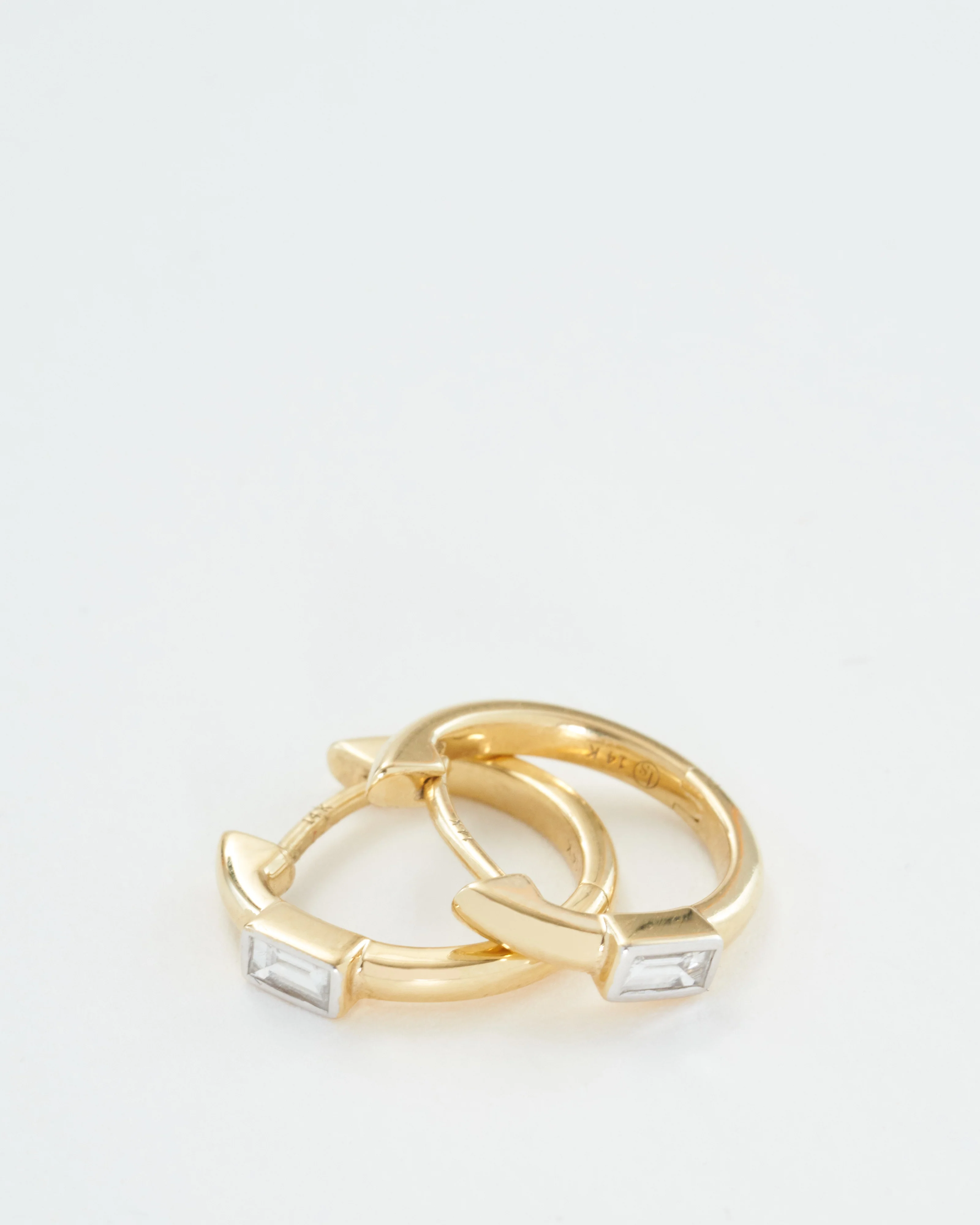 classic baguette huggie hoops - Image 6