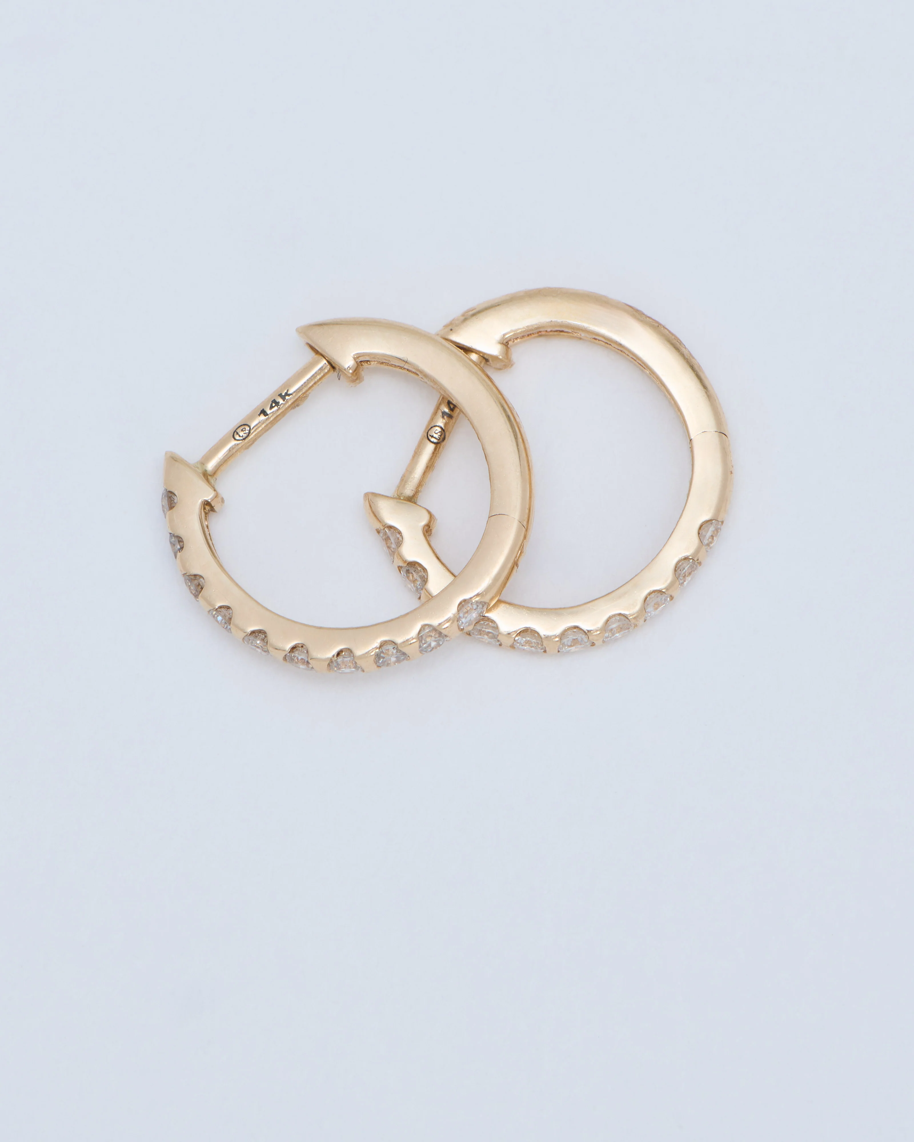 classic diamond huggie hoops - Image 2