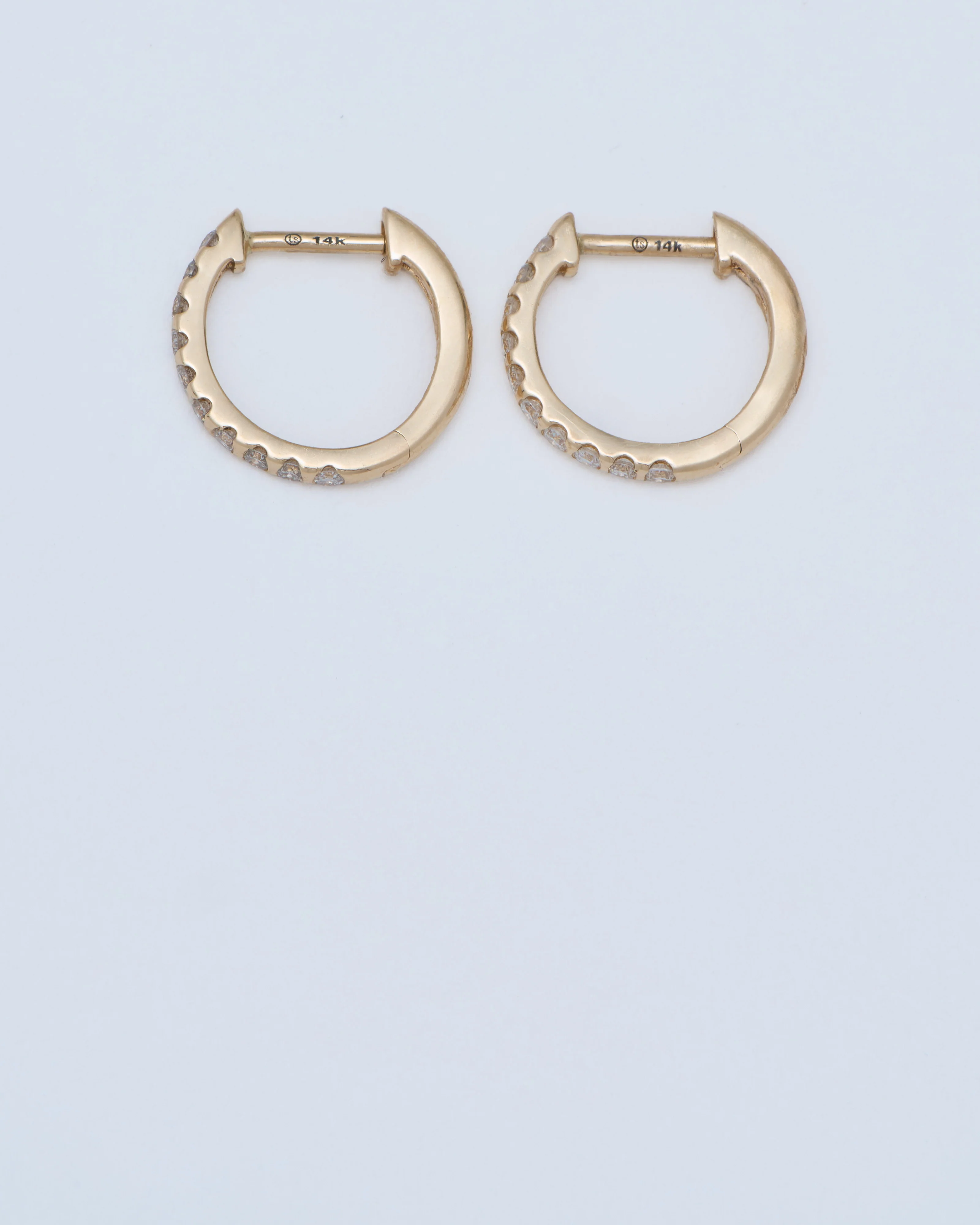 classic diamond huggie hoops - Image 3