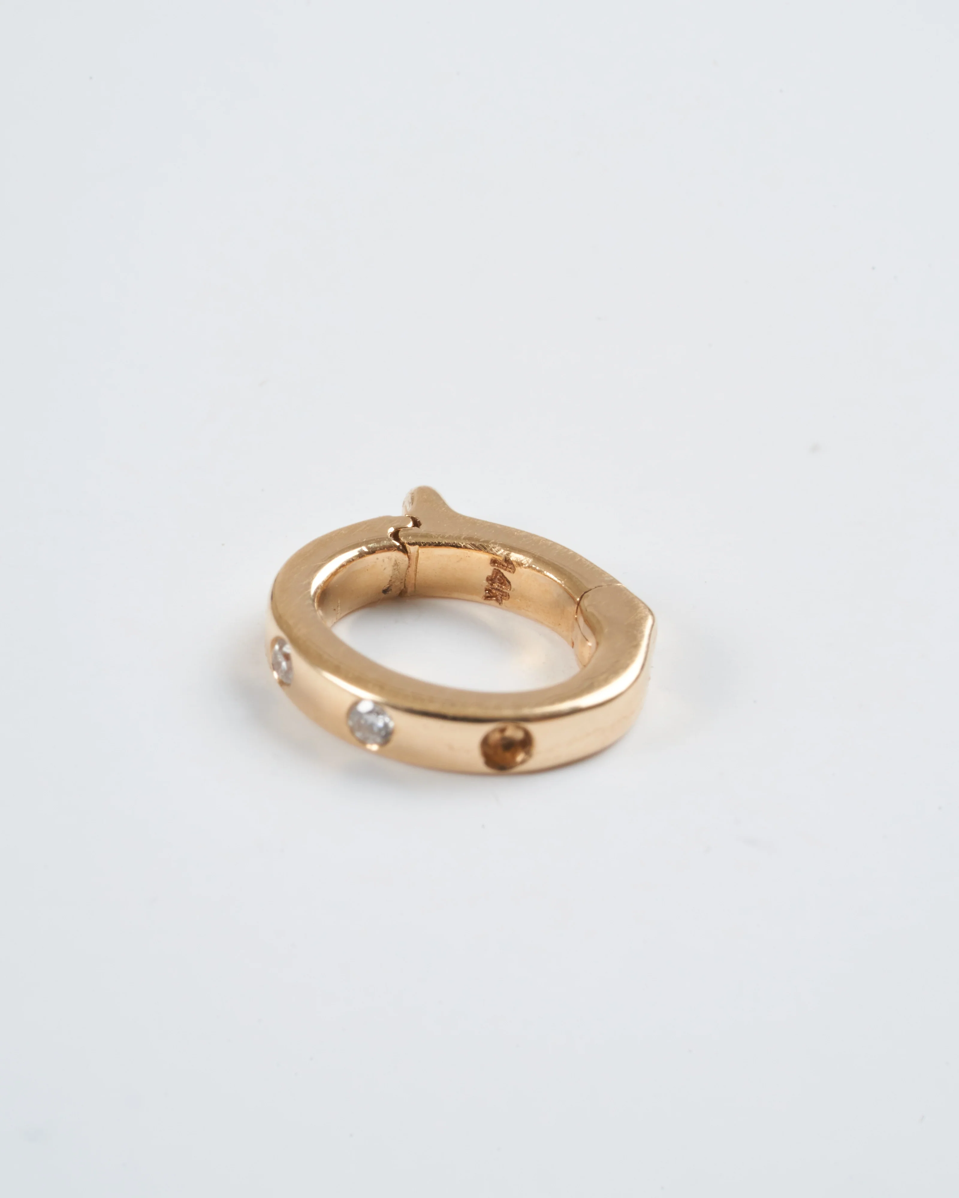 classic diamond tiny oval bale - gold/diamonds - Image 3