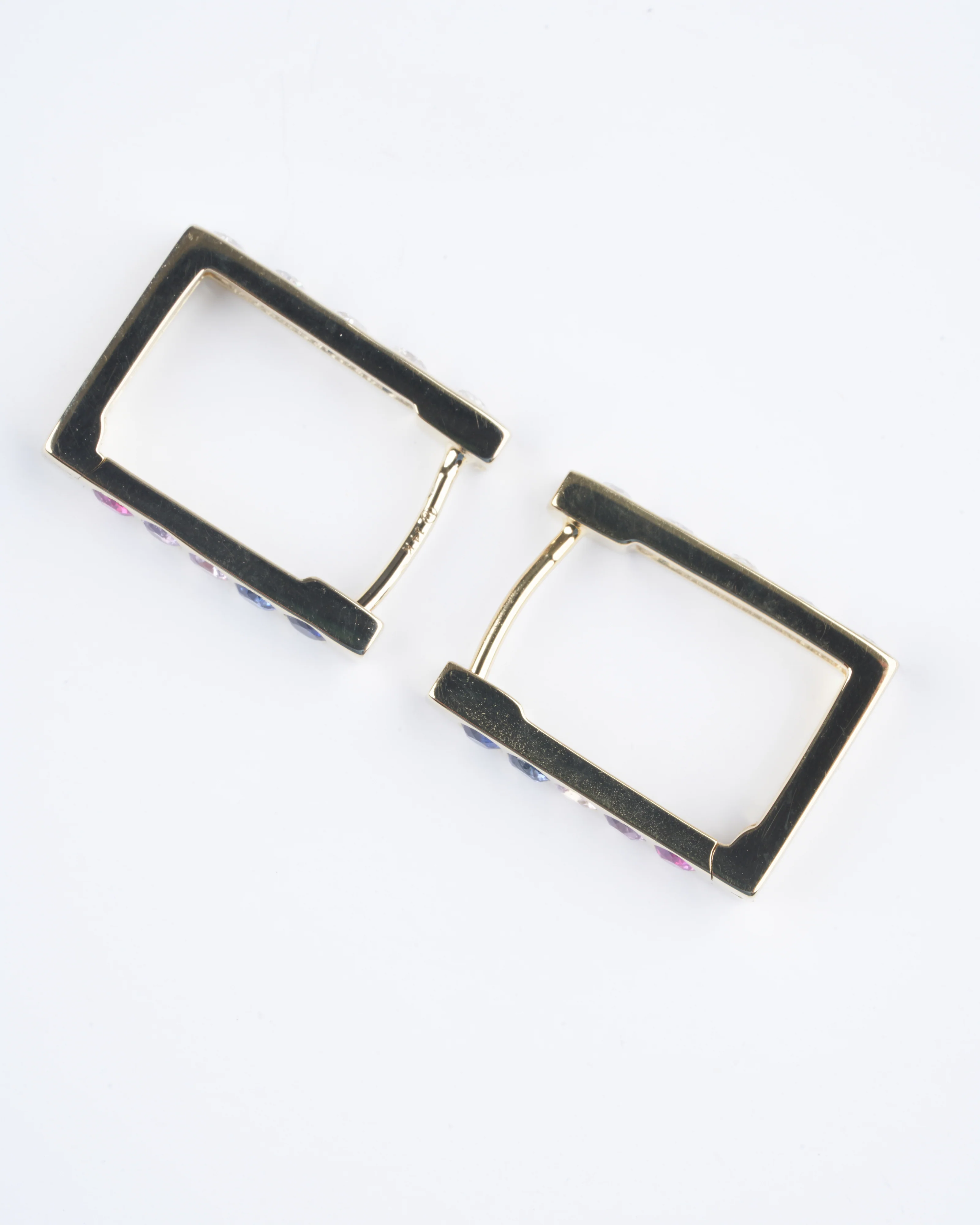 classic double sided small rectangular hoops - multi - Image 3