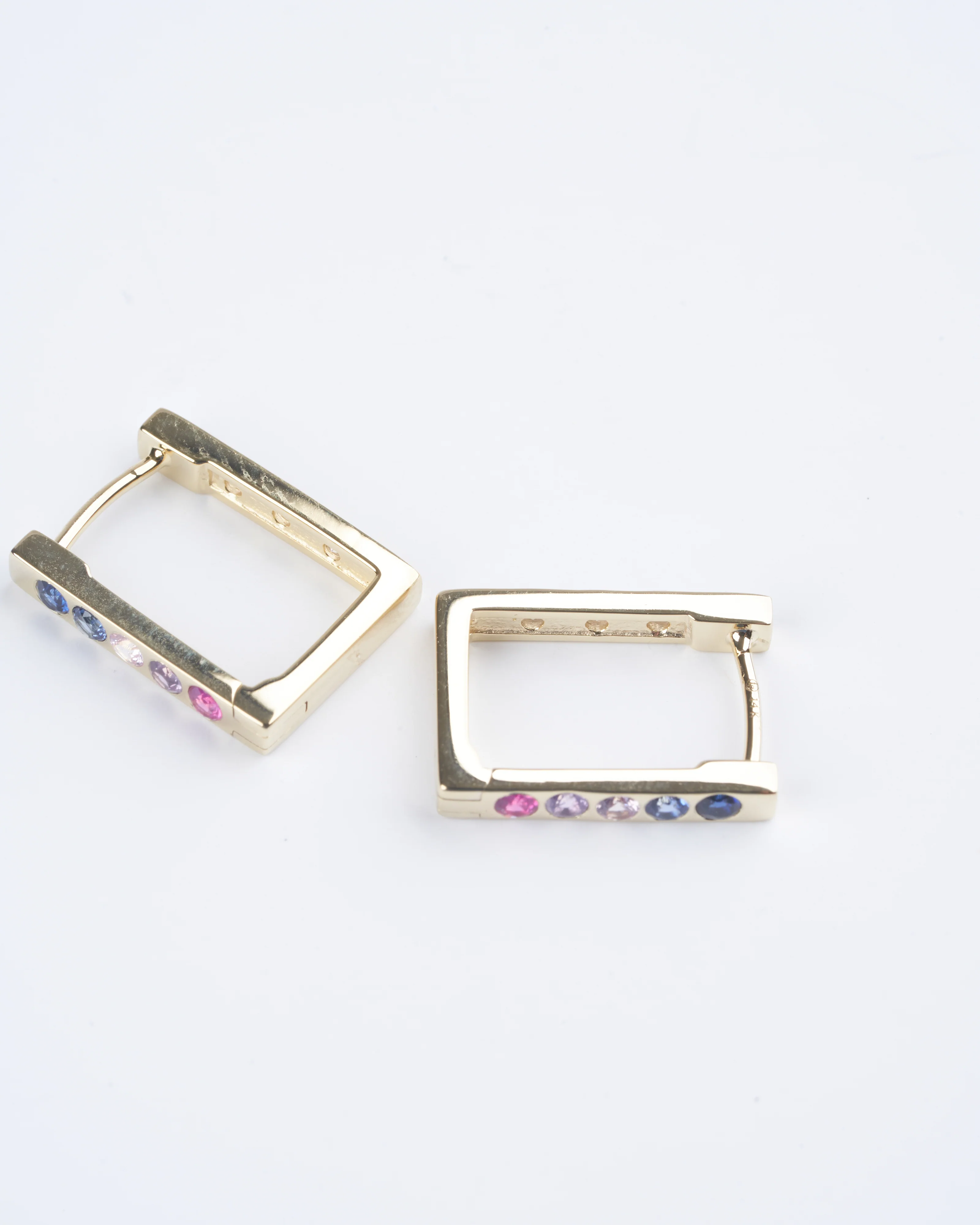 classic double sided small rectangular hoops - multi - Image 4