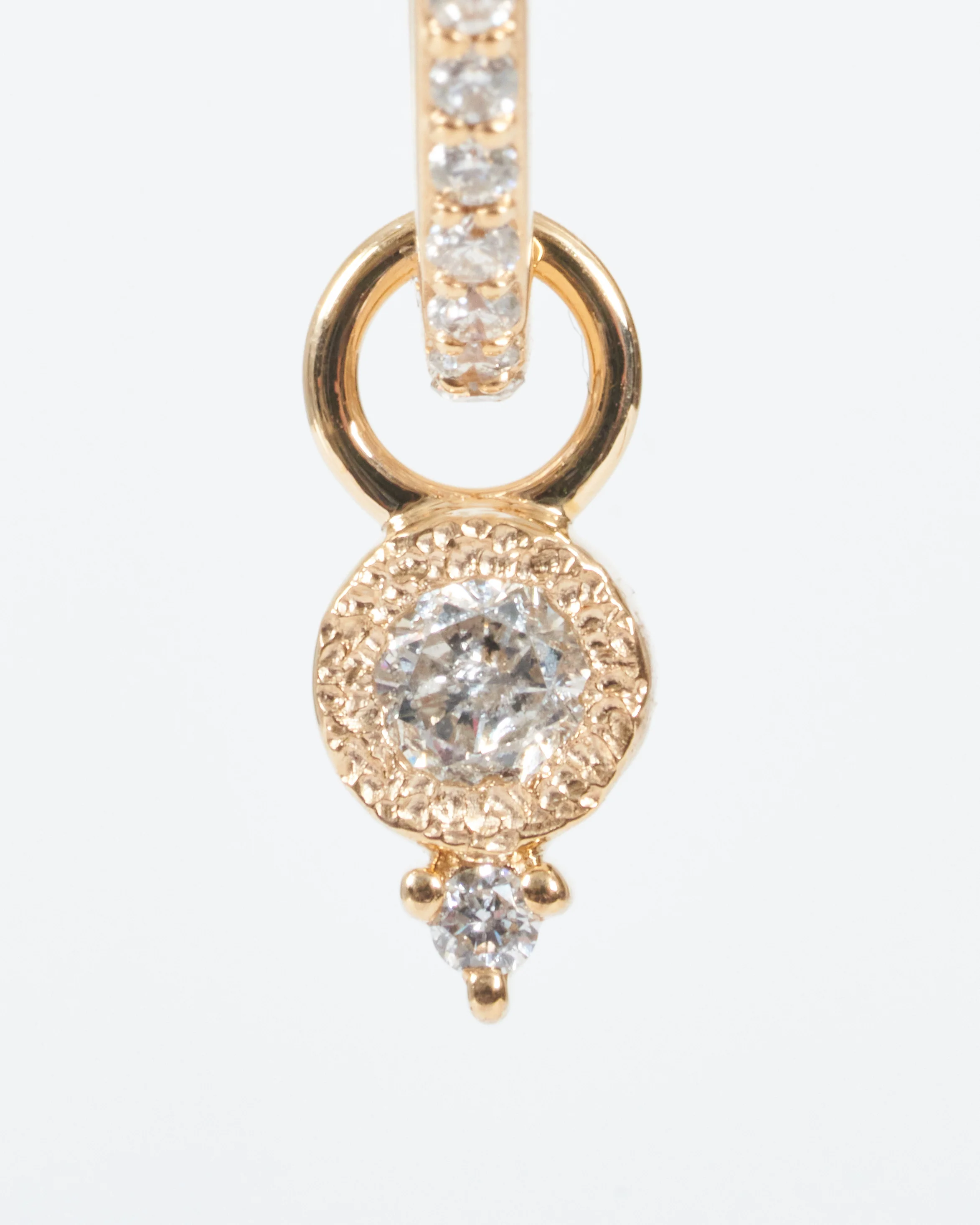 classic single diamond bezel charm - gold/diamonds - Image 2