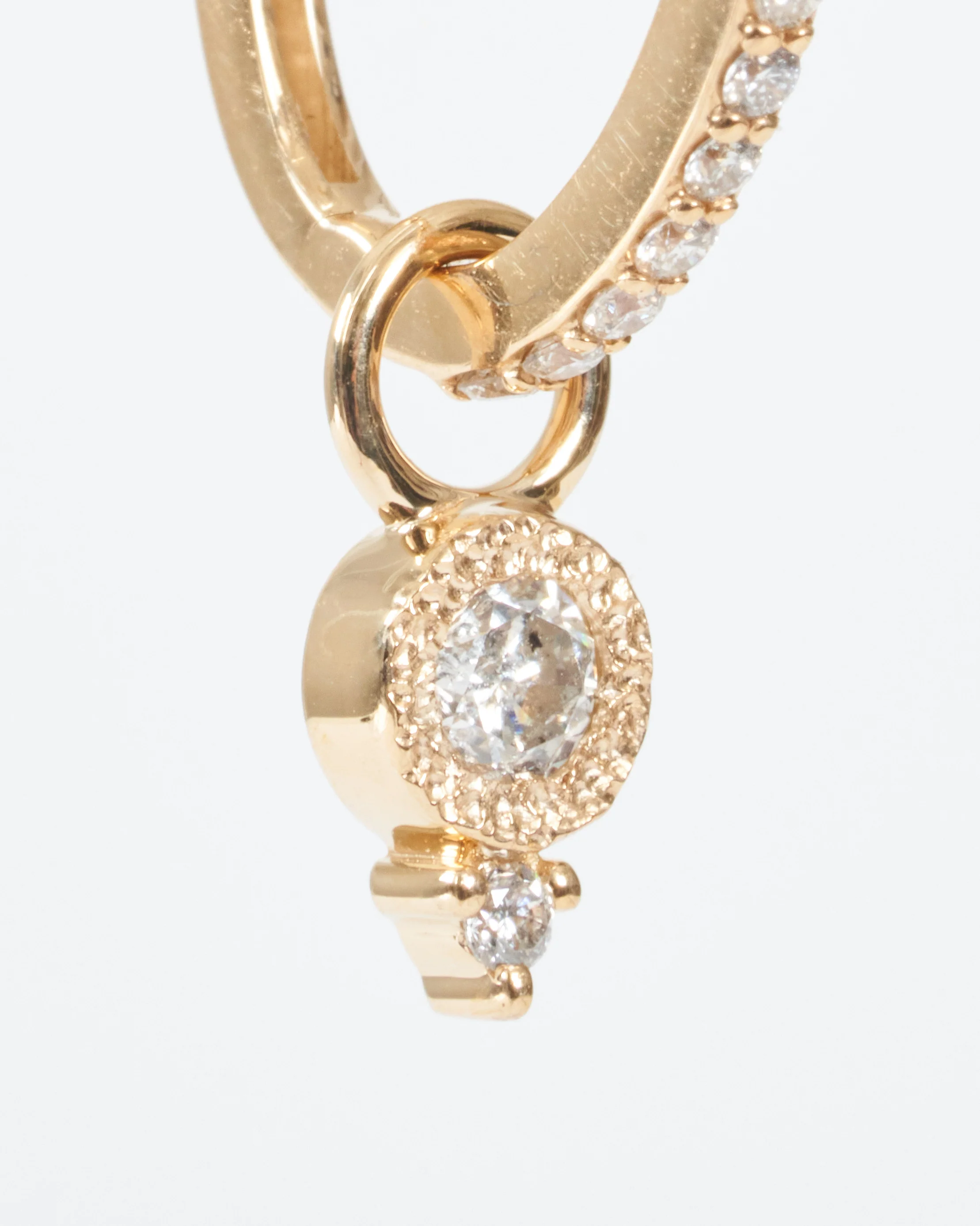 classic single diamond bezel charm - gold/diamonds - Image 4