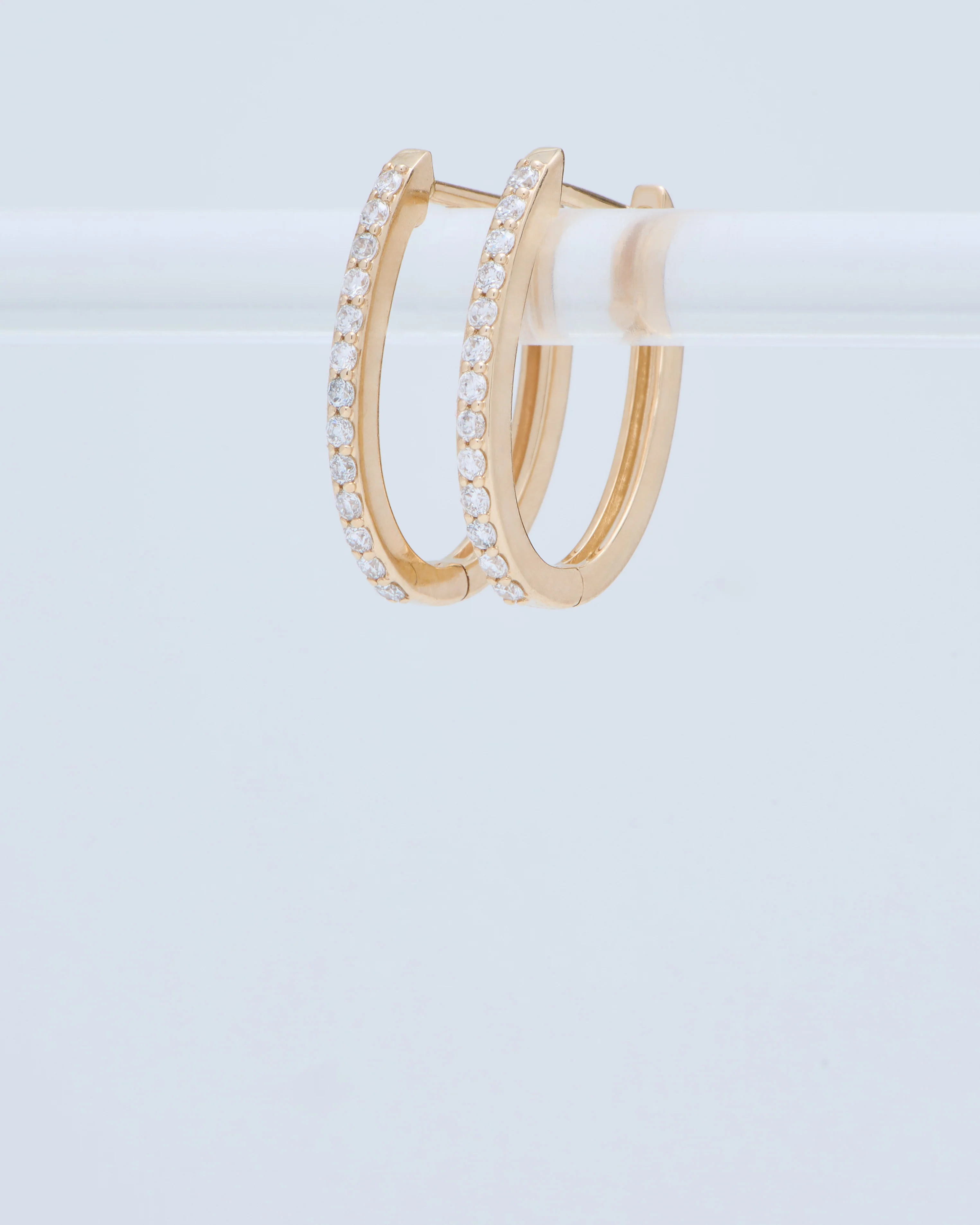 classic small oval pave hoops - Image 4