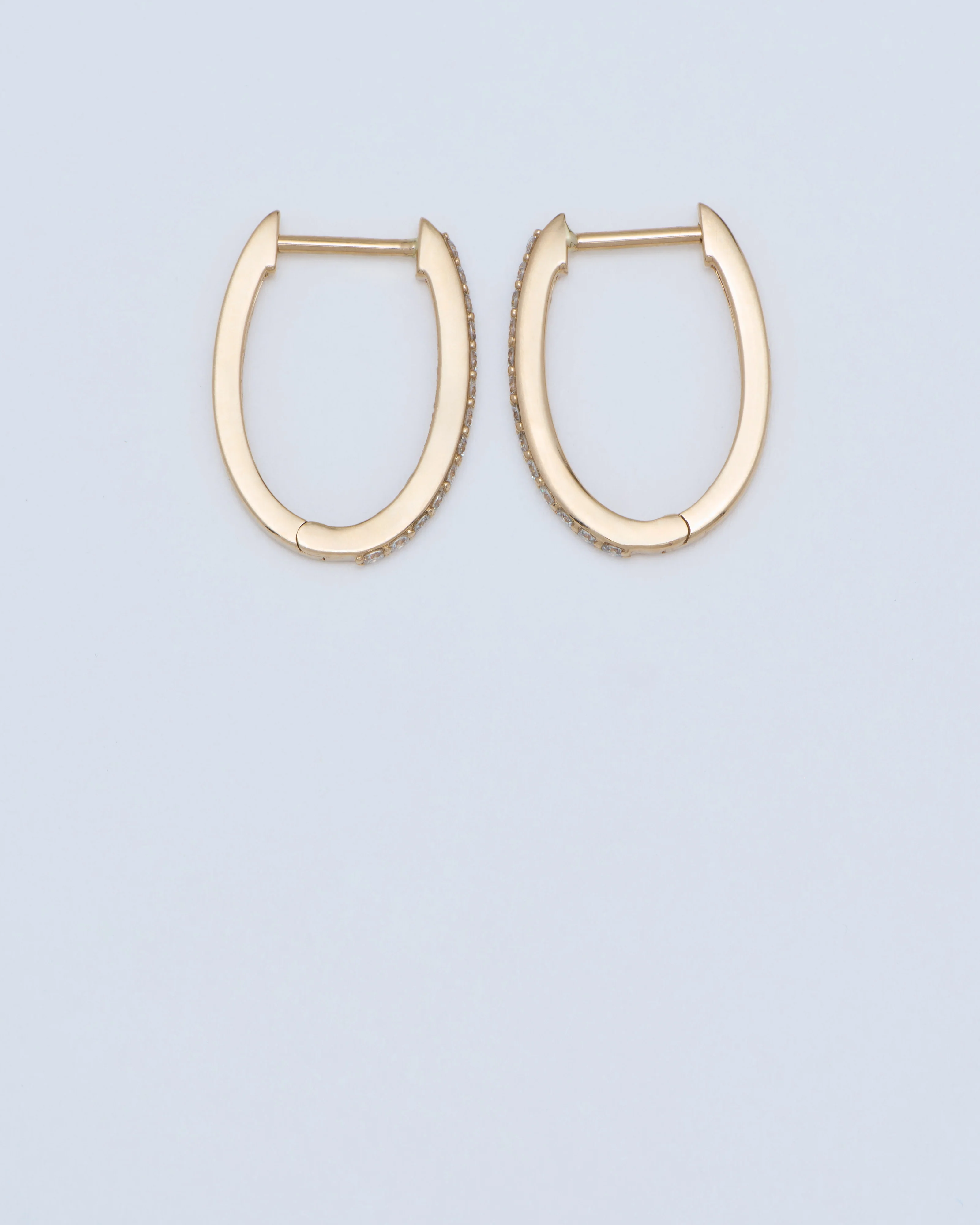 classic small oval pave hoops - Image 5