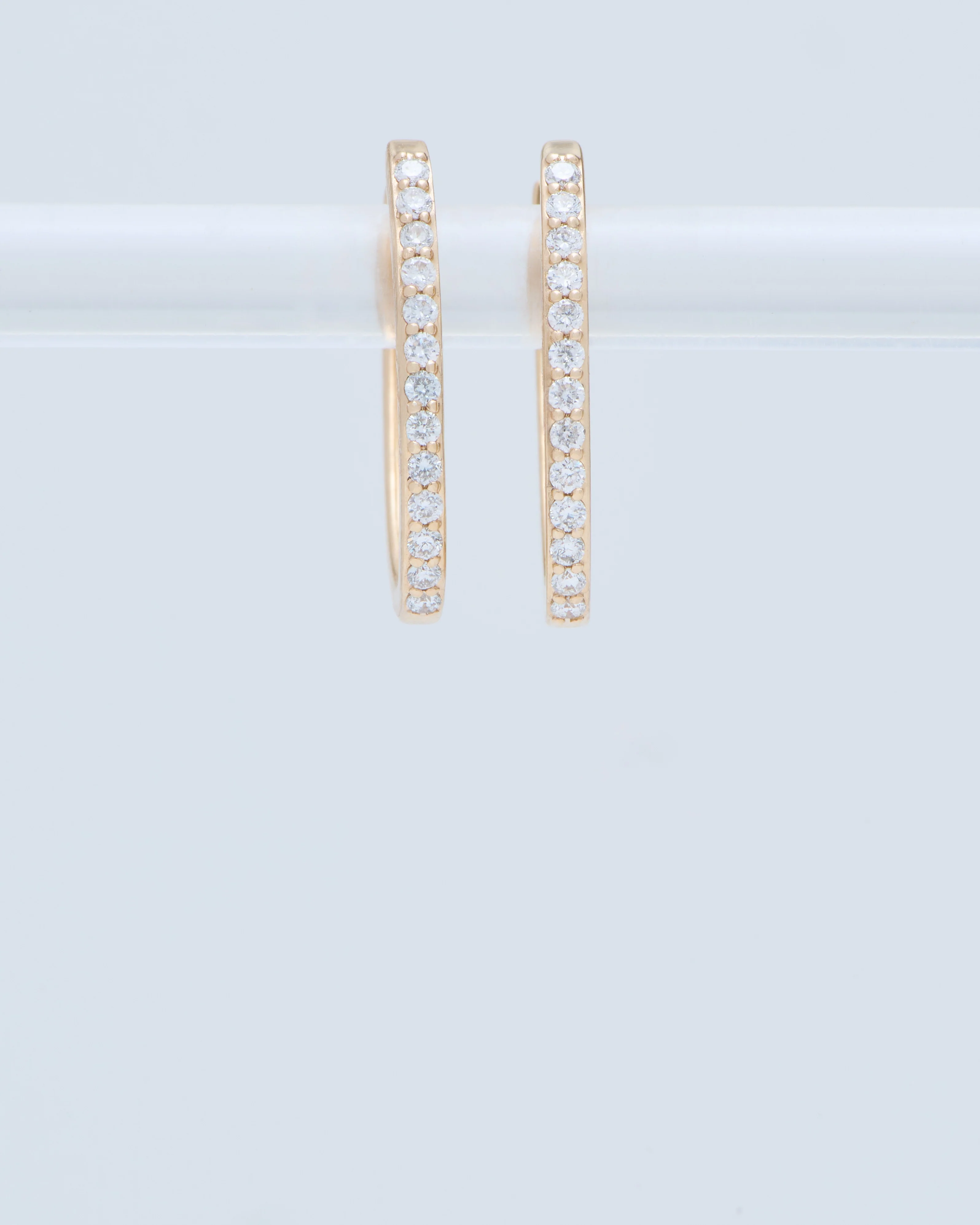 classic small oval pave hoops - Image 6