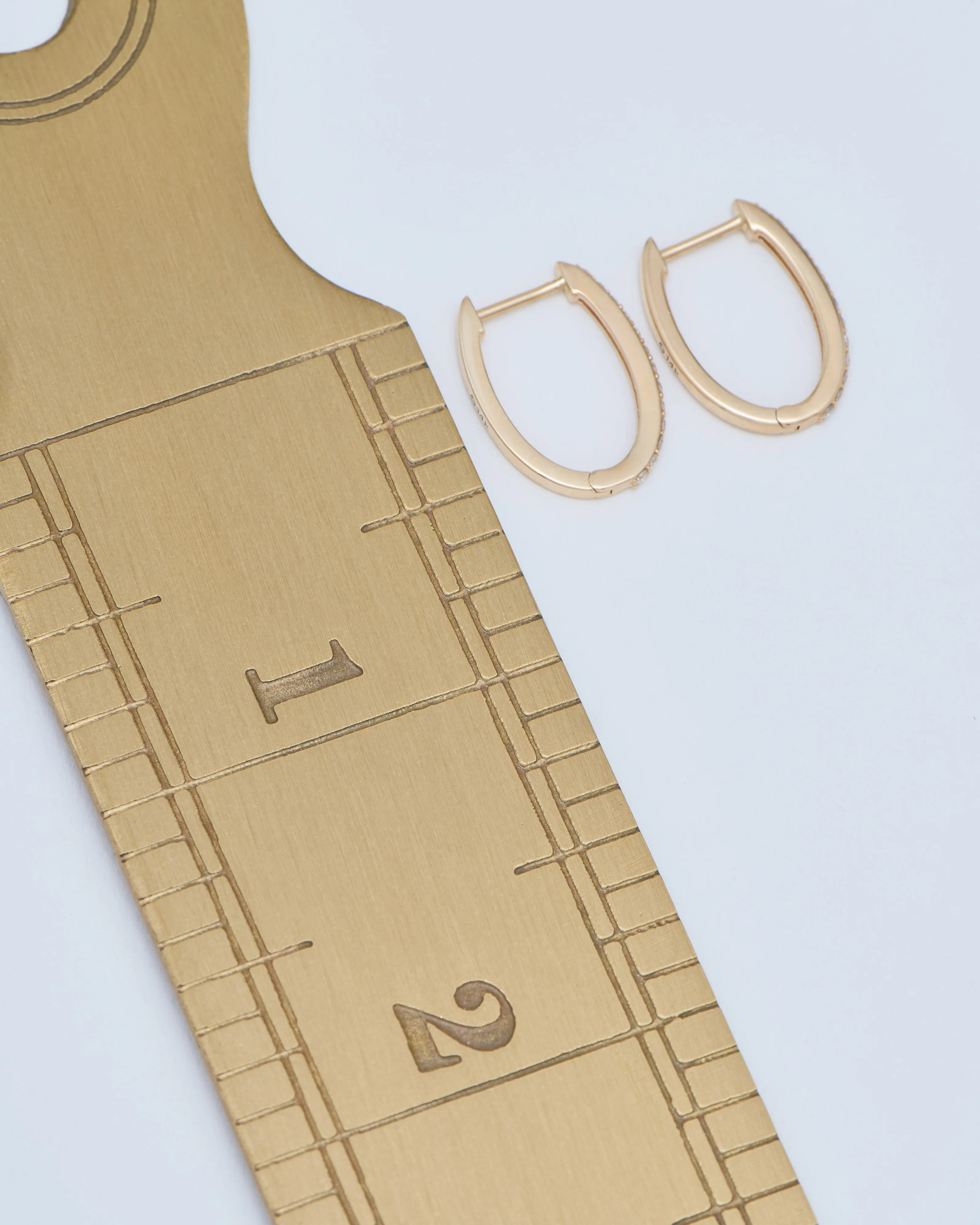 classic small oval pave hoops - Image 7