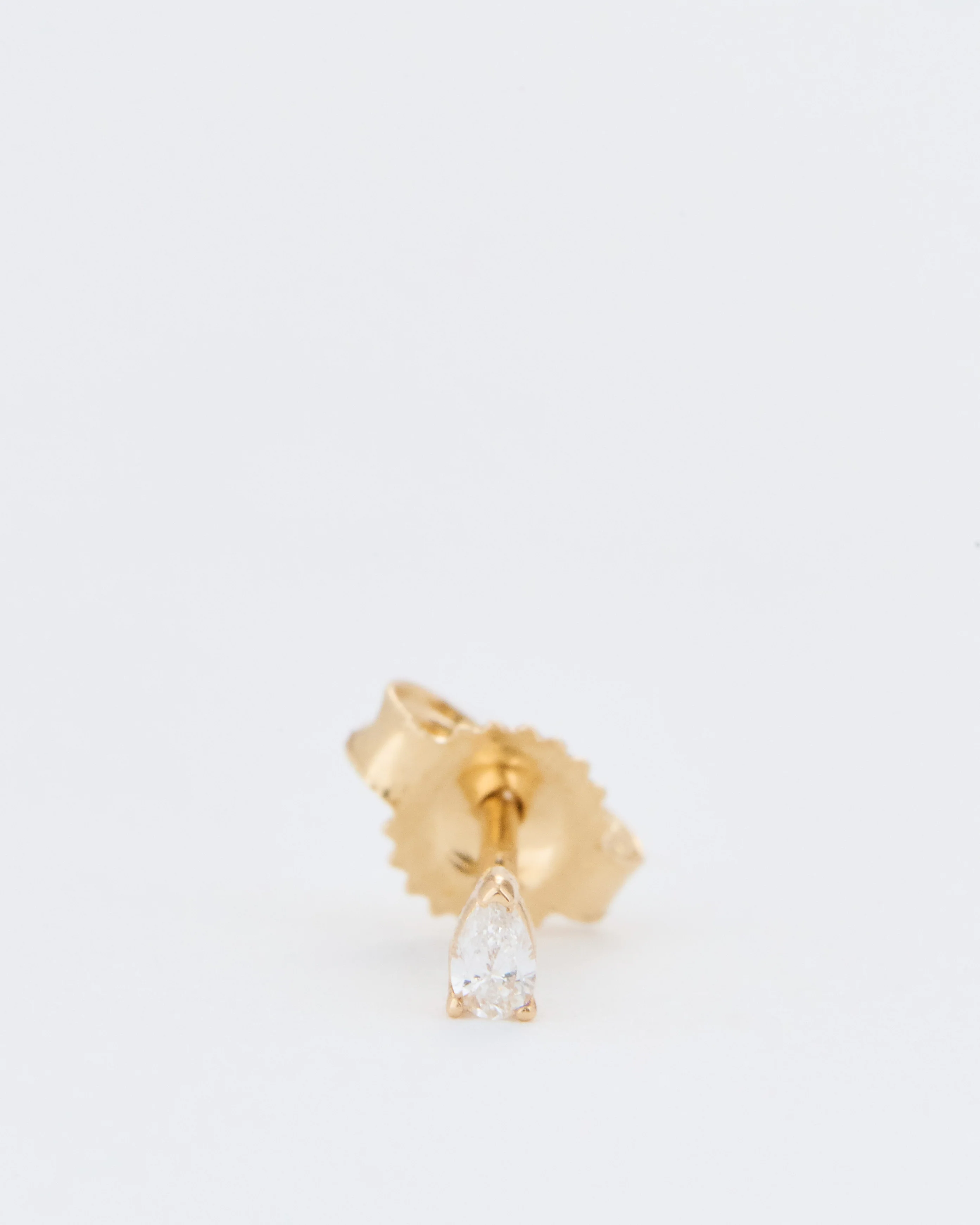 diamond pear prong set stud