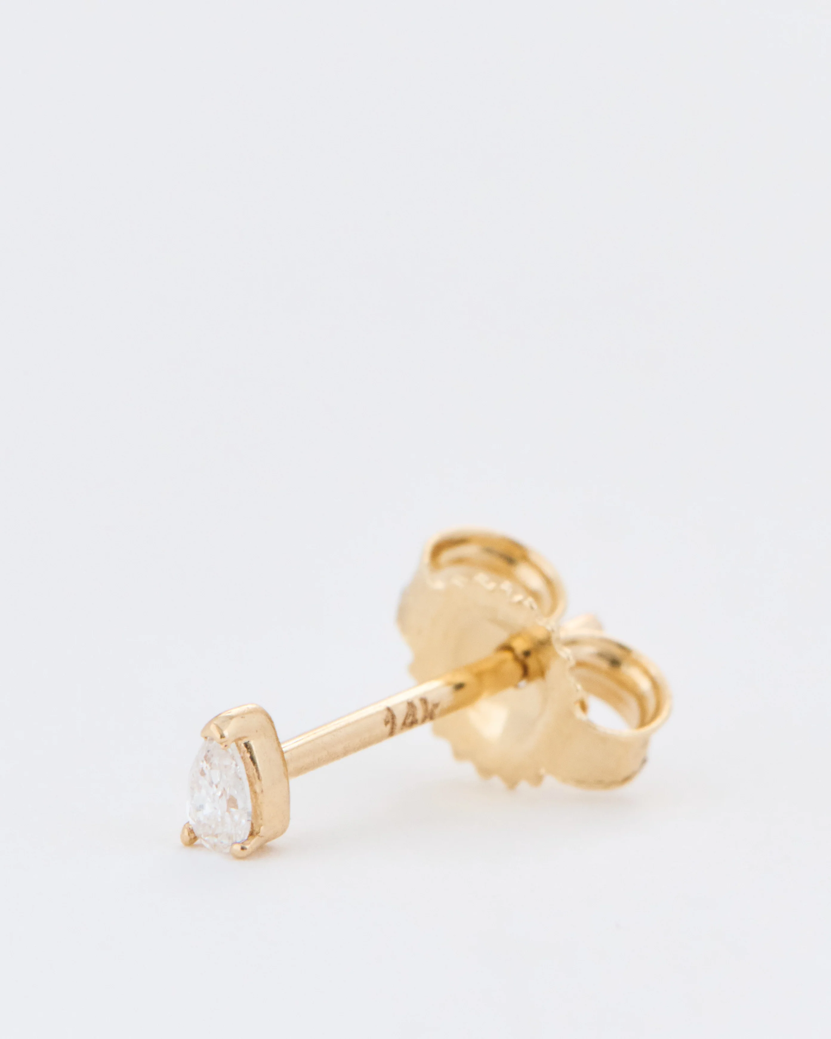 diamond pear prong set stud - Image 2