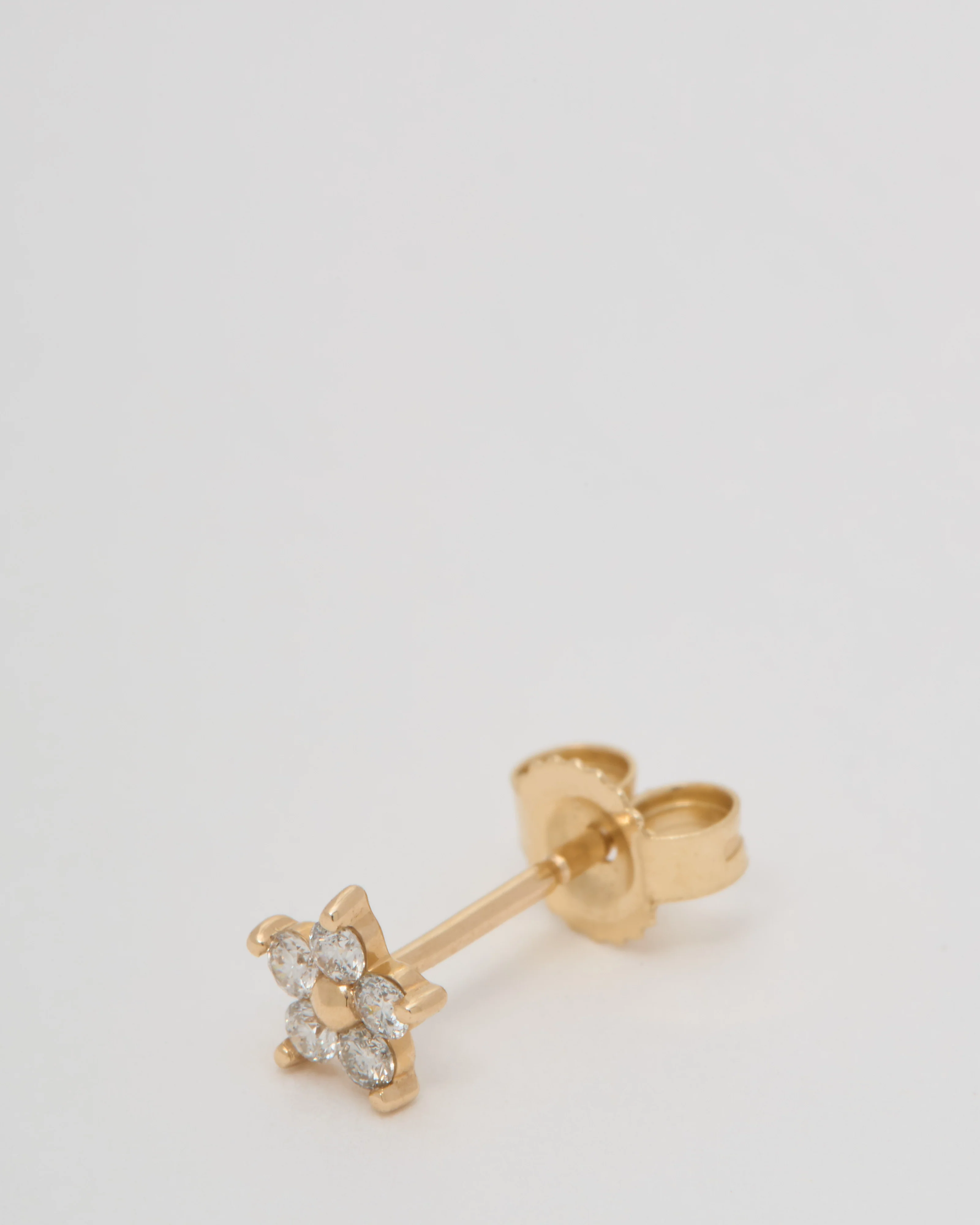 diamond prong flower stud - Image 2