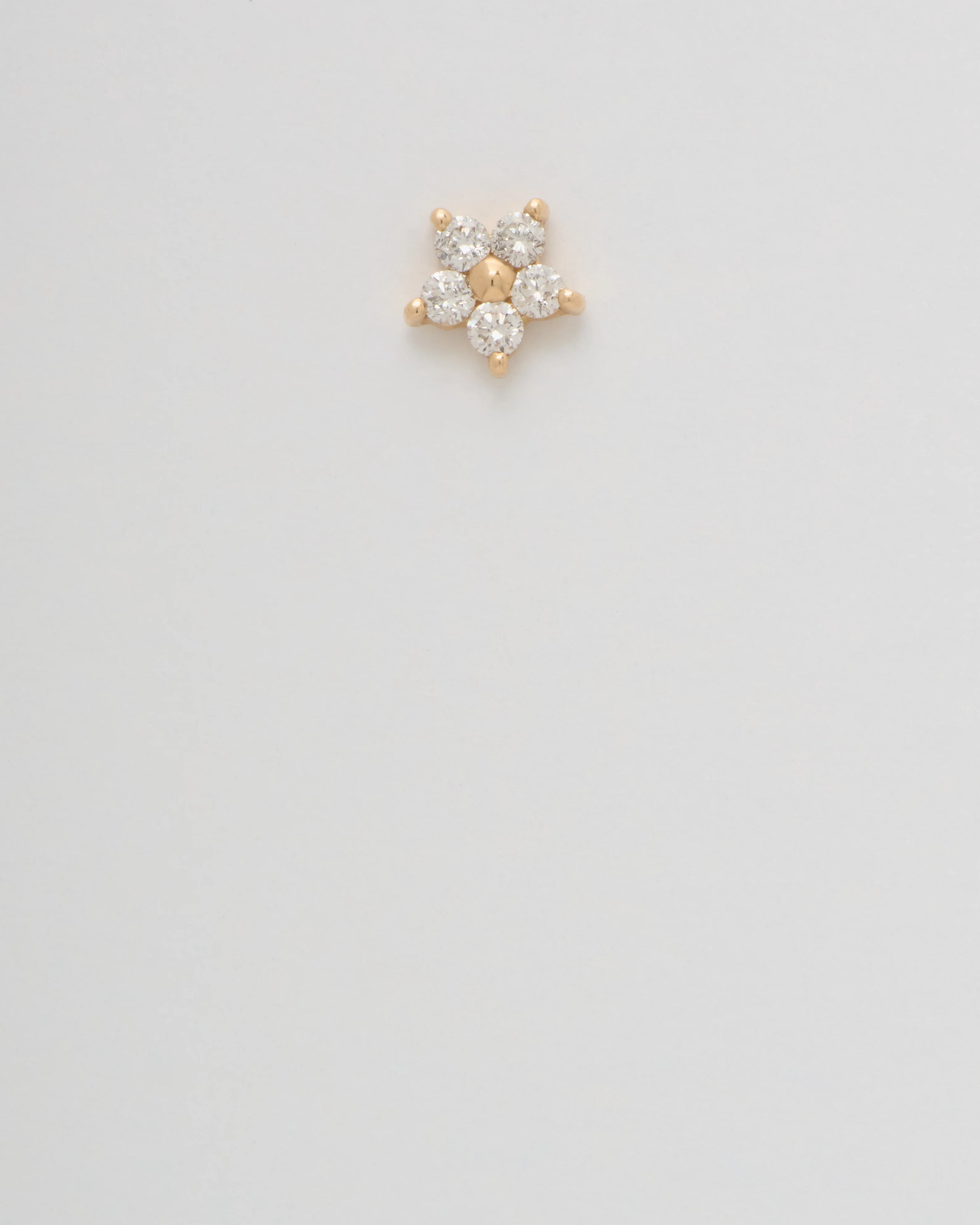 diamond prong flower stud - Image 4