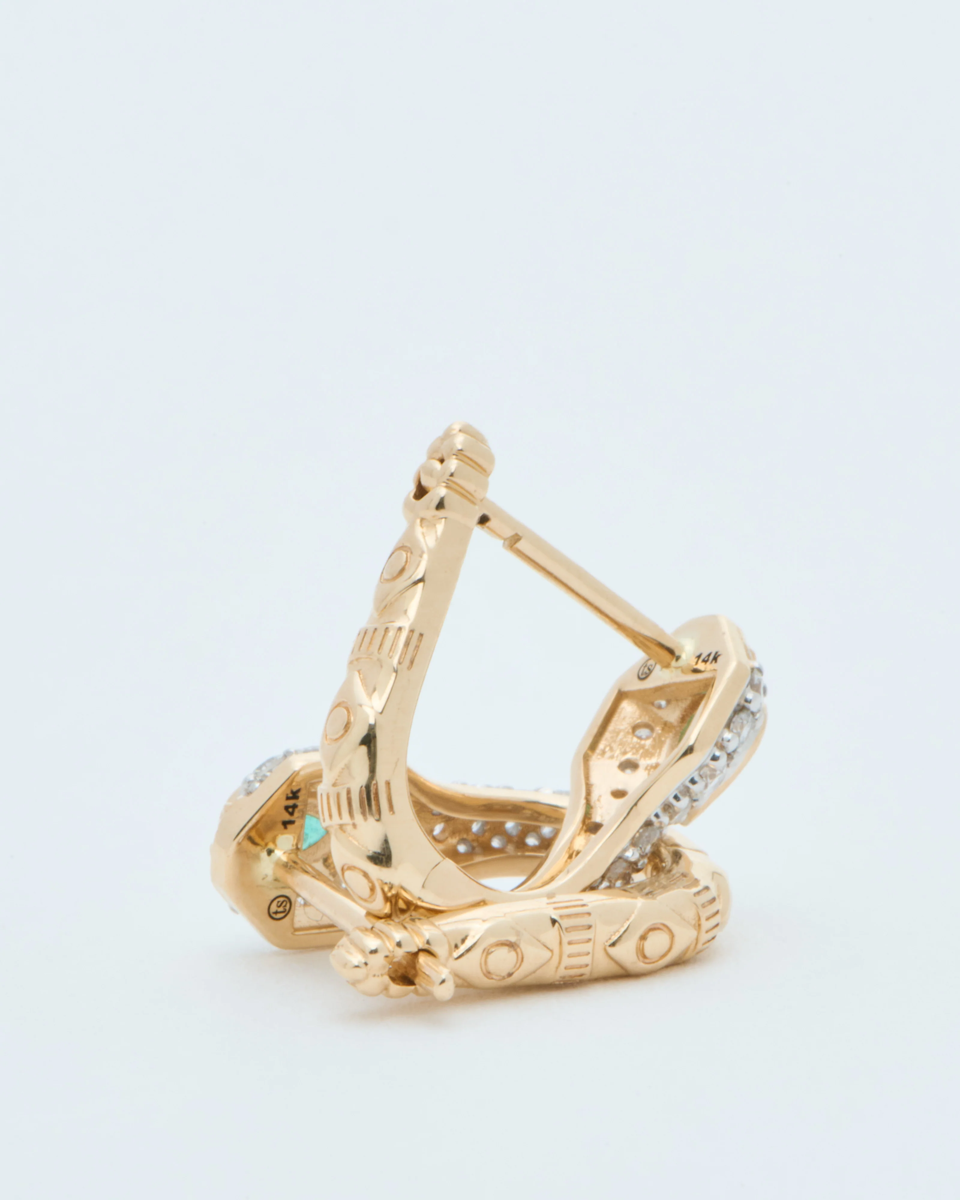diamondback emerald snake hoops - Image 7