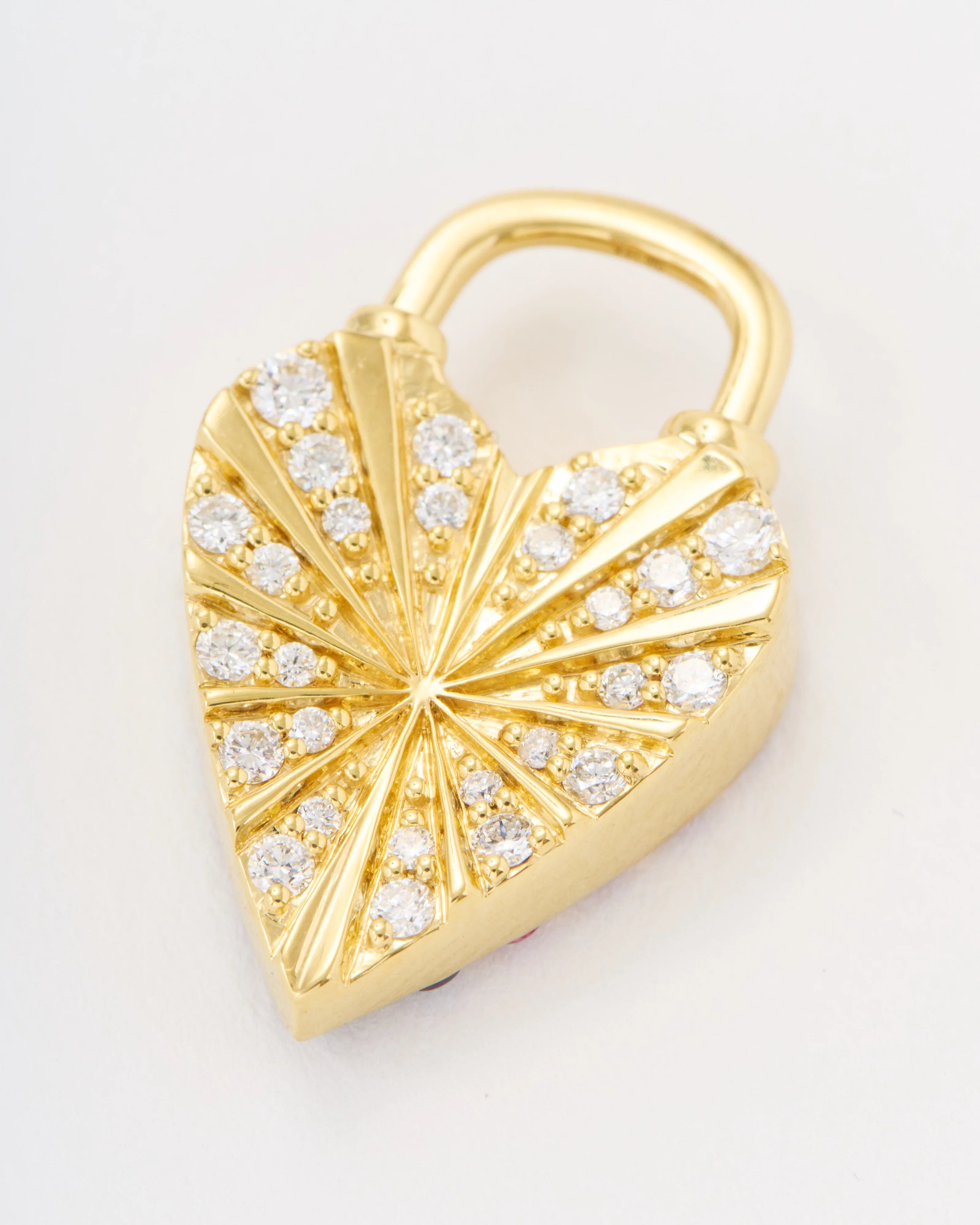 double sided rainbow and diamond love explosion lock pendant - Image 3