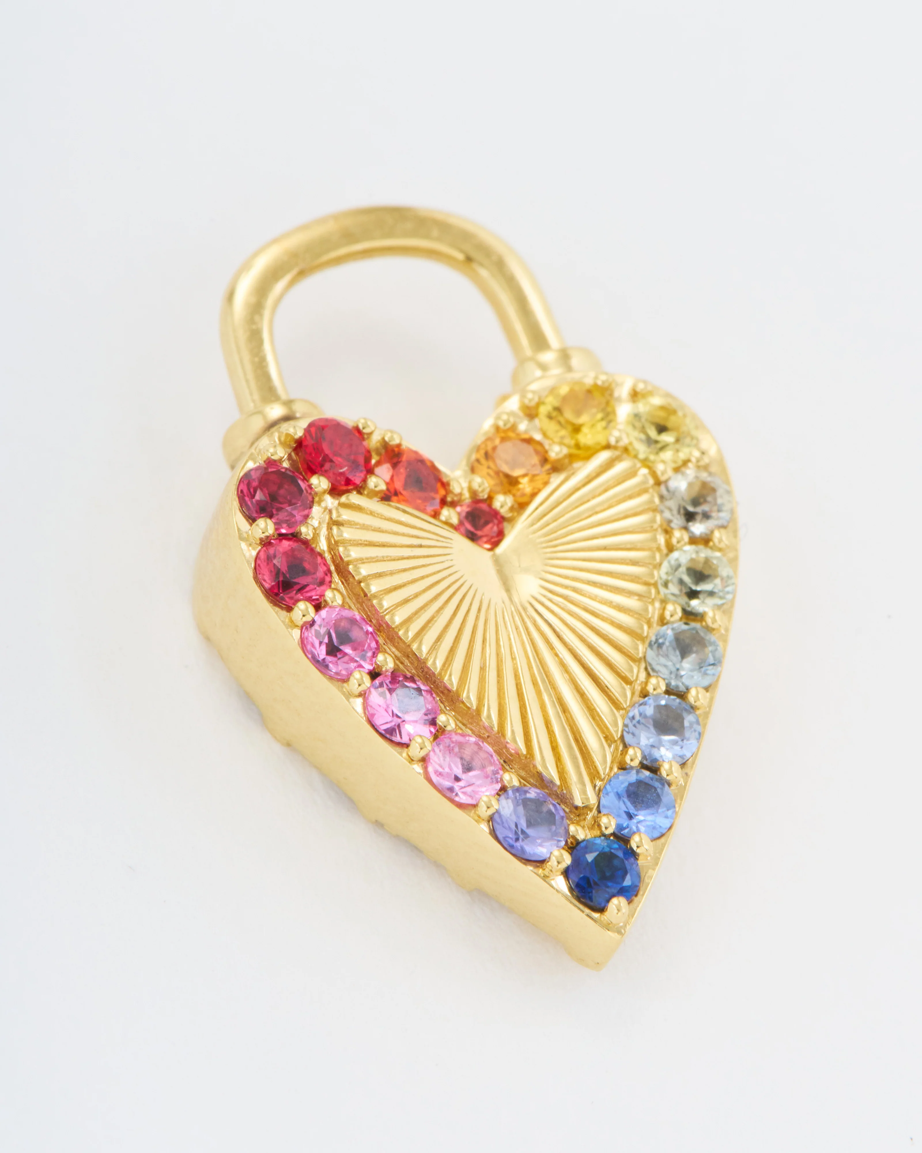 double sided rainbow and diamond love explosion lock pendant - Image 4