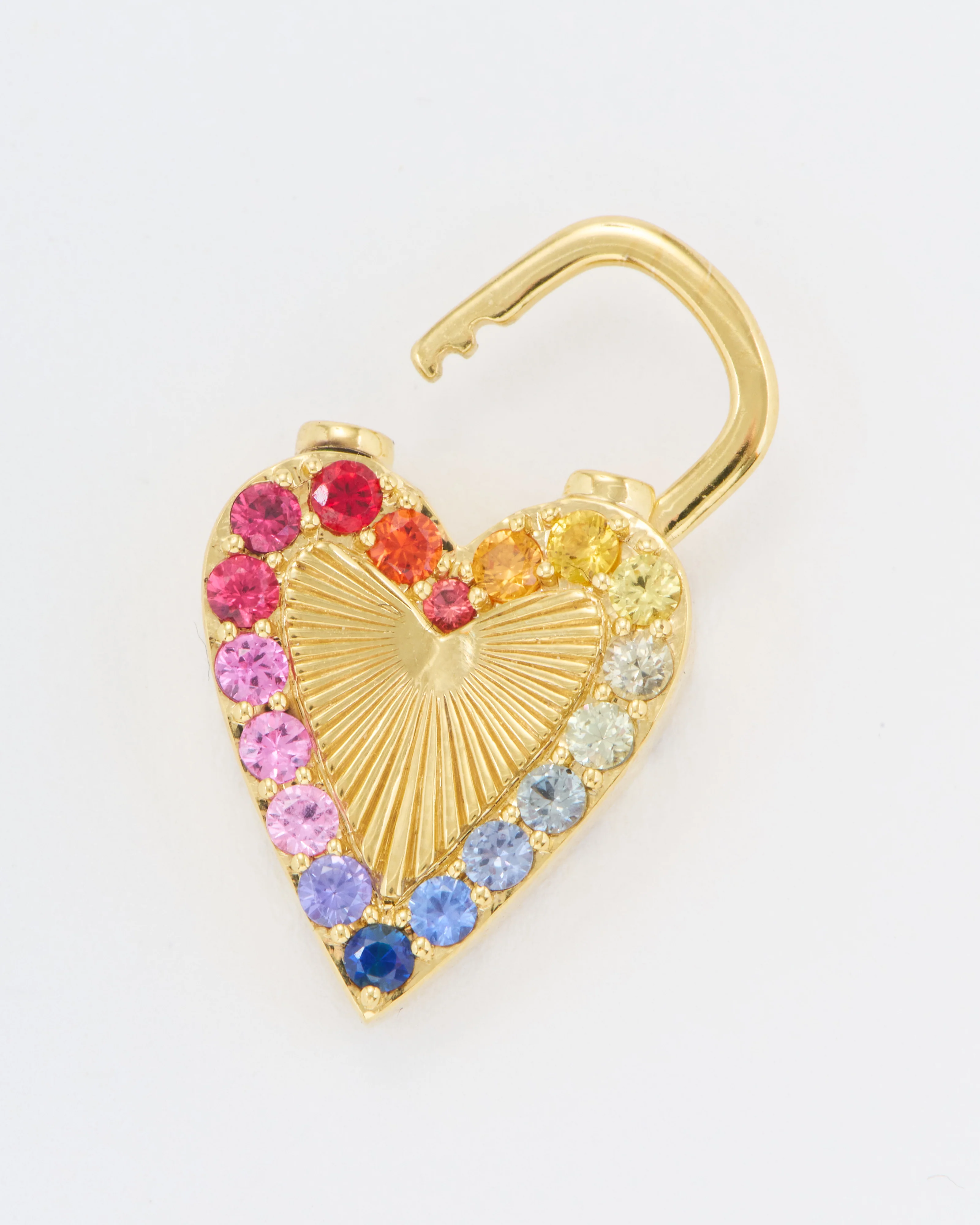 double sided rainbow and diamond love explosion lock pendant - Image 5