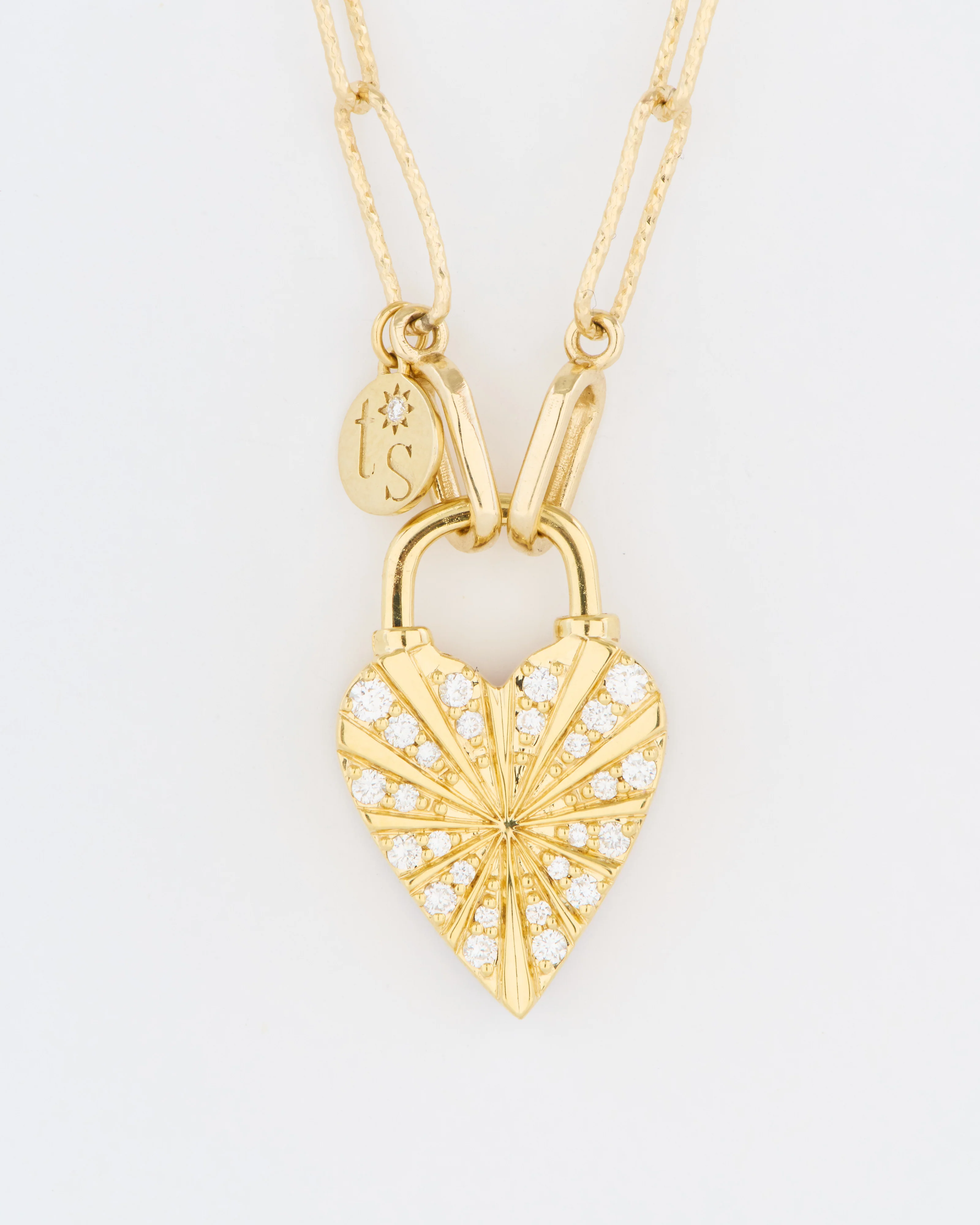 double sided rainbow and diamond love explosion lock pendant - Image 7