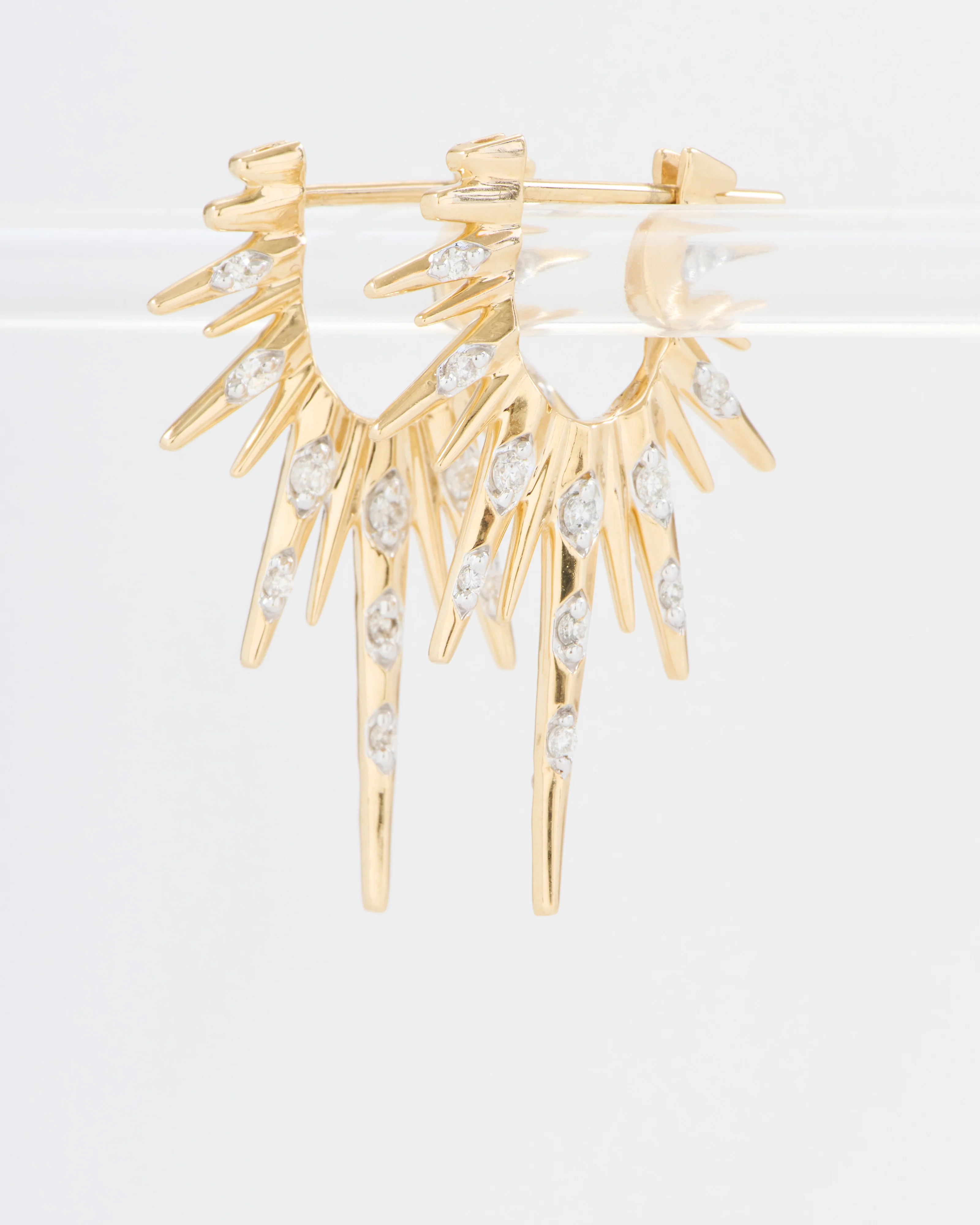 elongated love explosion diamond earrings - Image 2