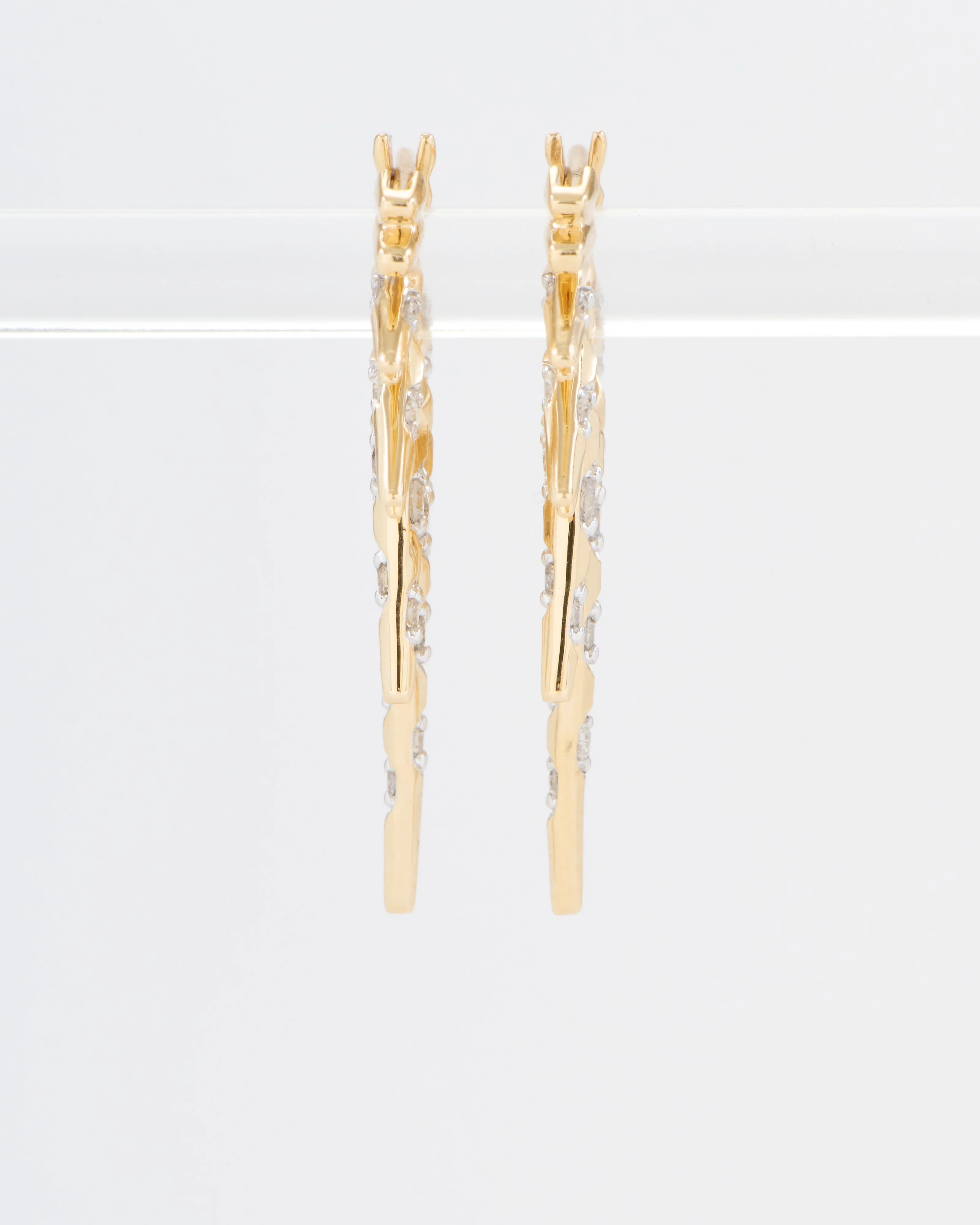 elongated love explosion diamond earrings - Image 3