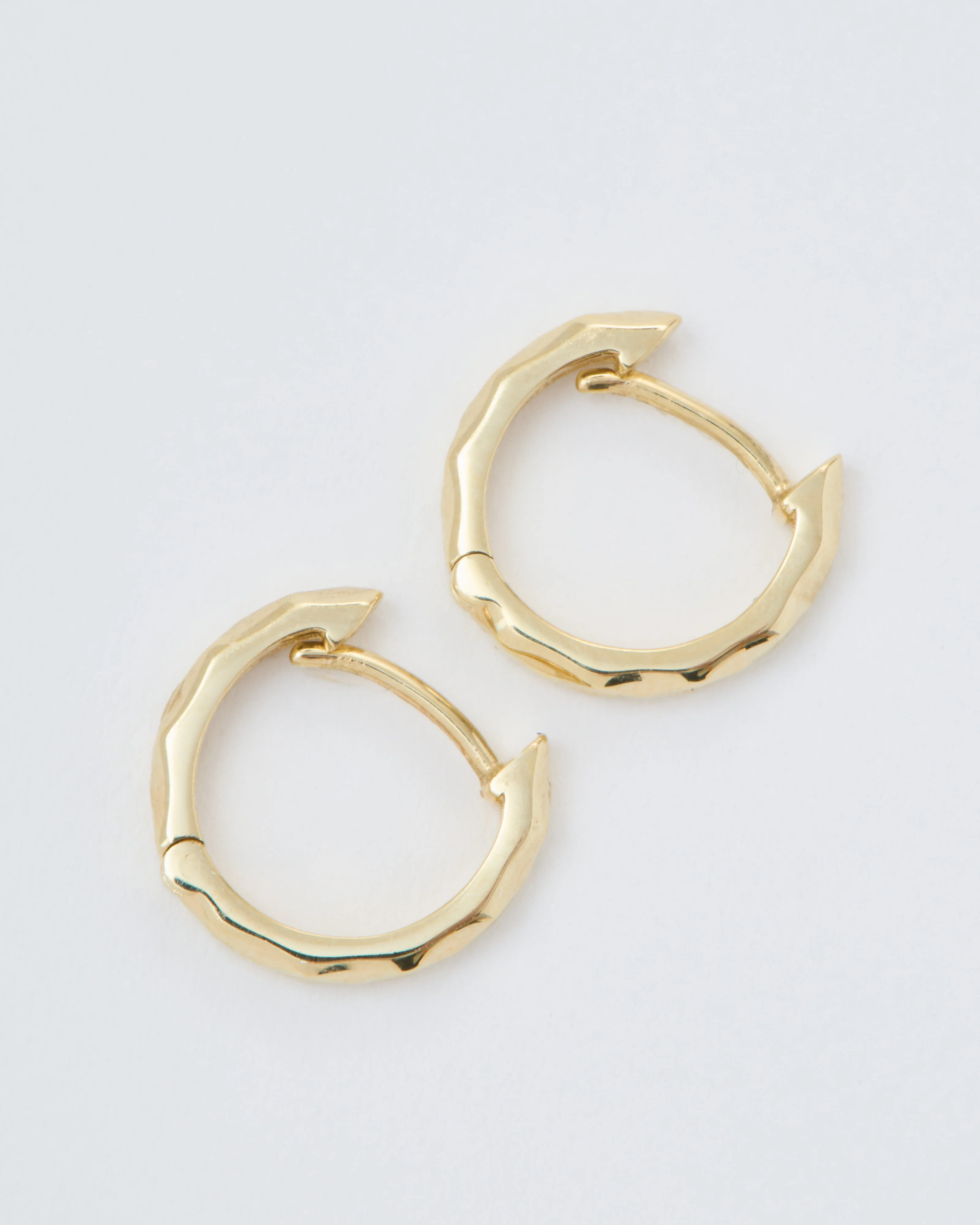 gold textured hoop earrings - Image 2