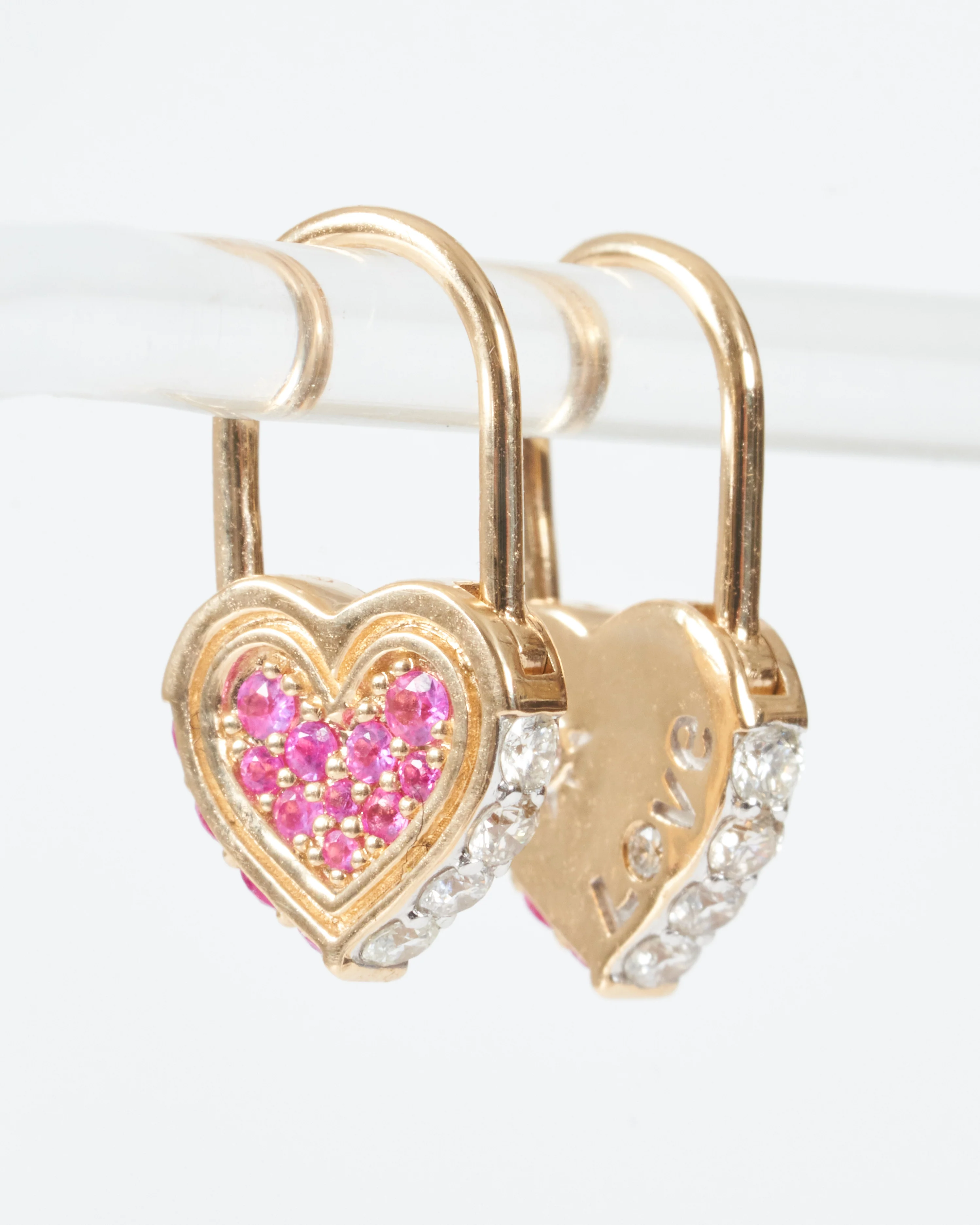 heart lock hoop earrings - Image 2
