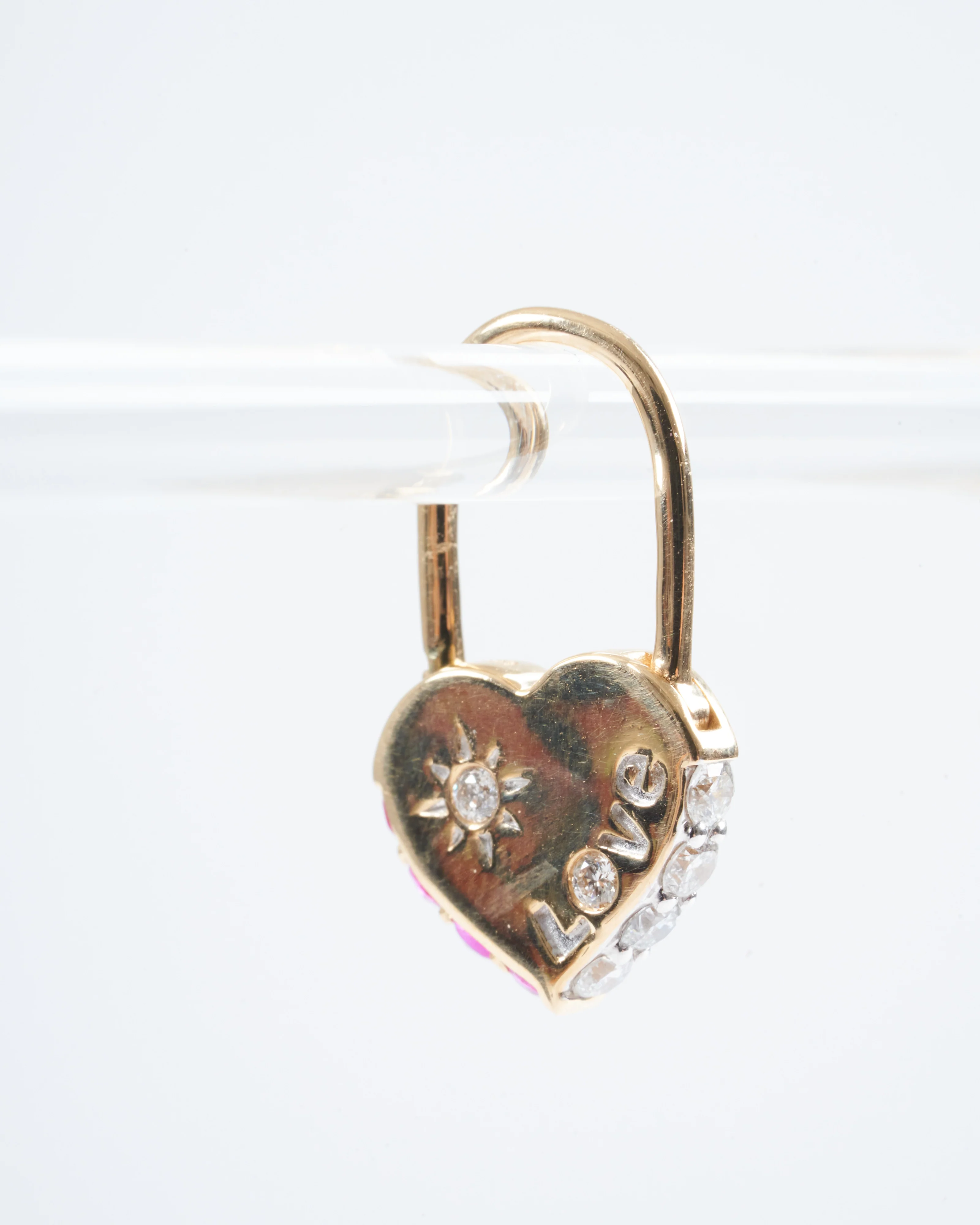 heart lock hoop earrings - Image 3