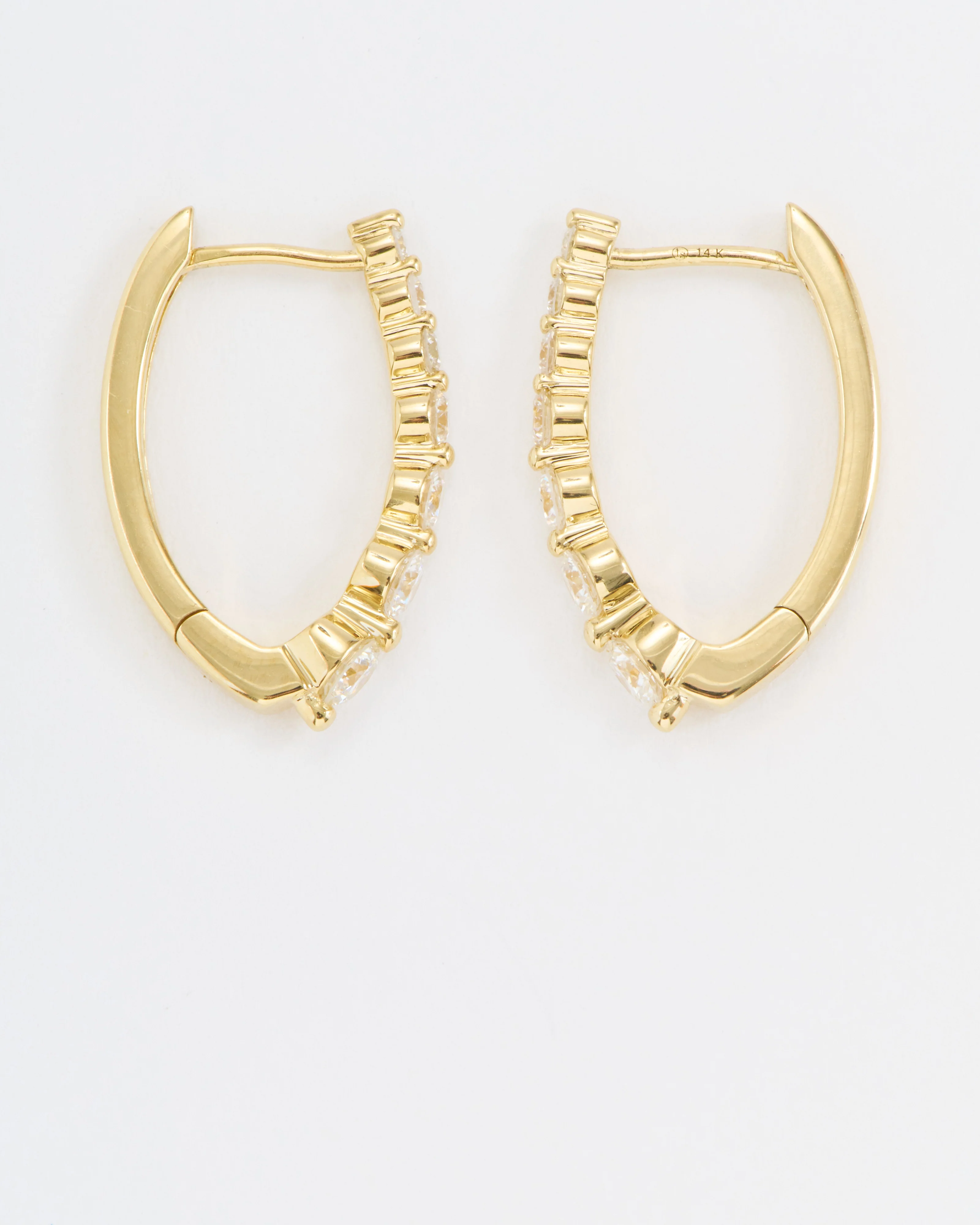 large oval graduated diamond hoops - Image 2