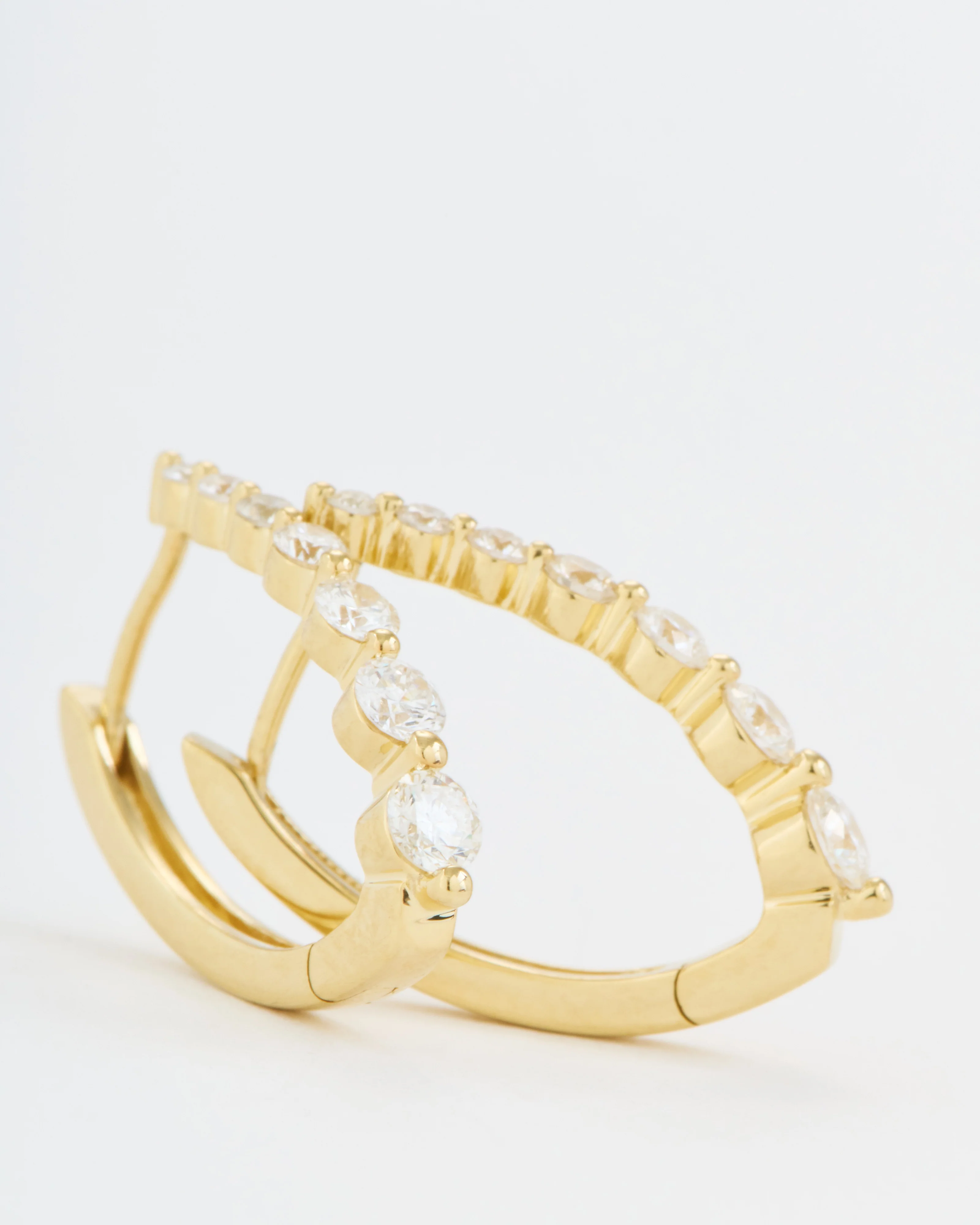 large oval graduated diamond hoops - Image 3
