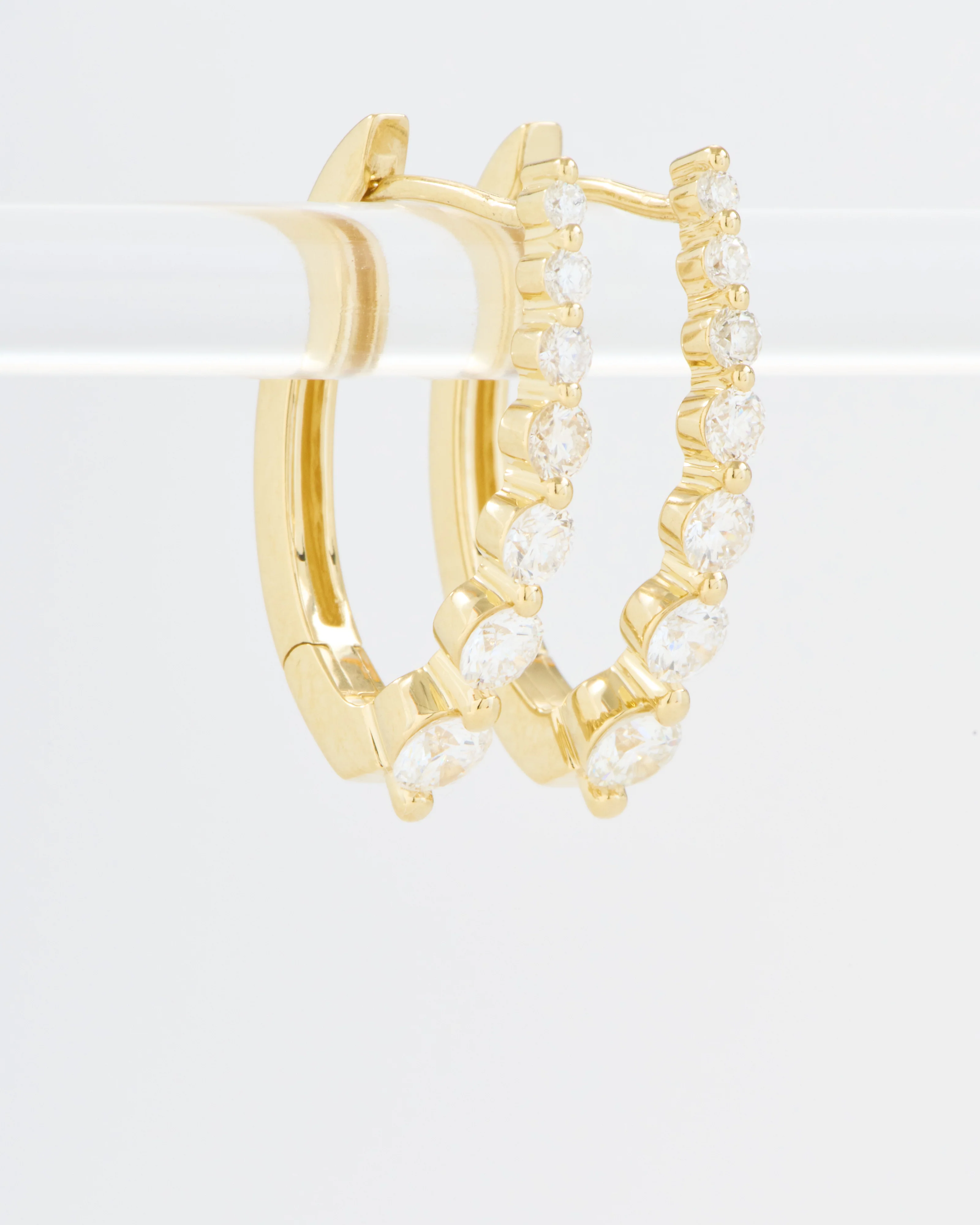 large oval graduated diamond hoops - Image 4