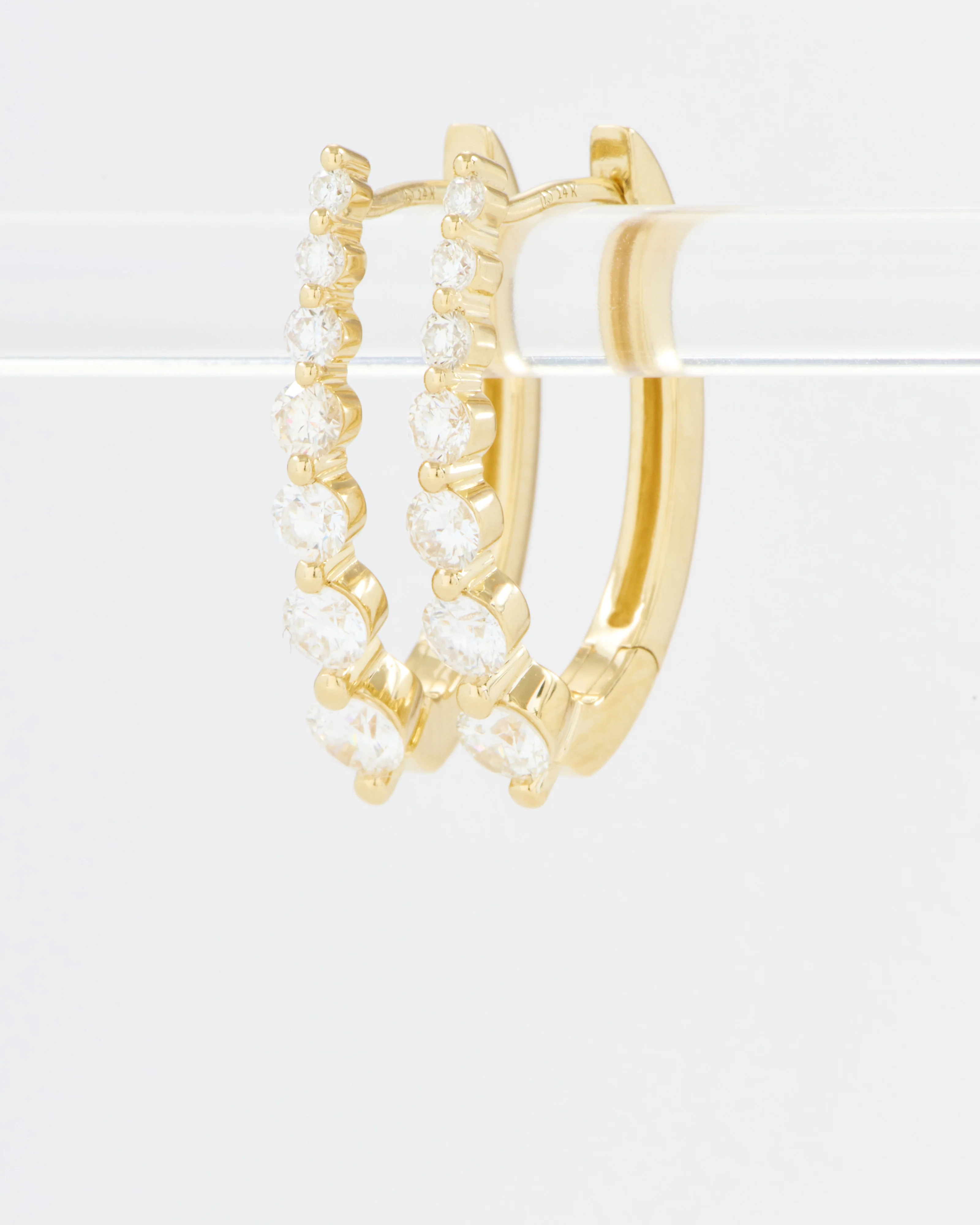 large oval graduated diamond hoops - Image 5