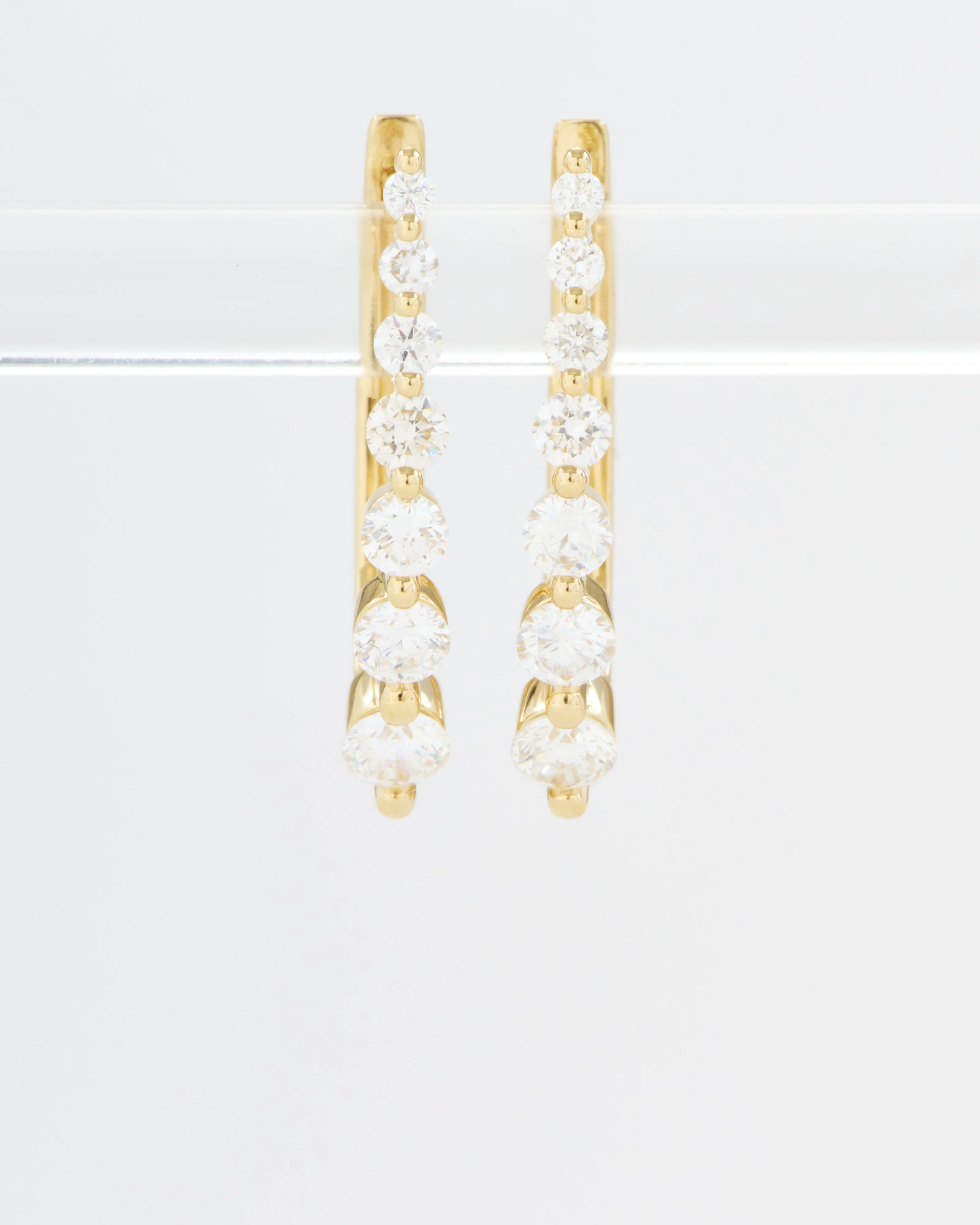 large oval graduated diamond hoops - Image 6