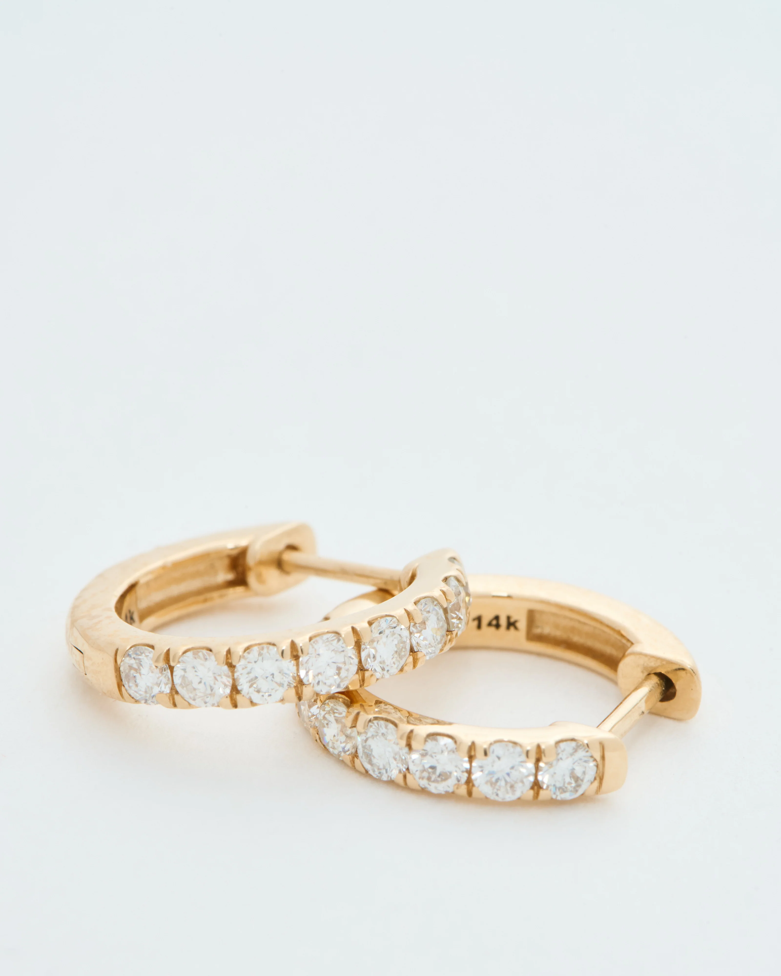 medium diamond huggie hoops