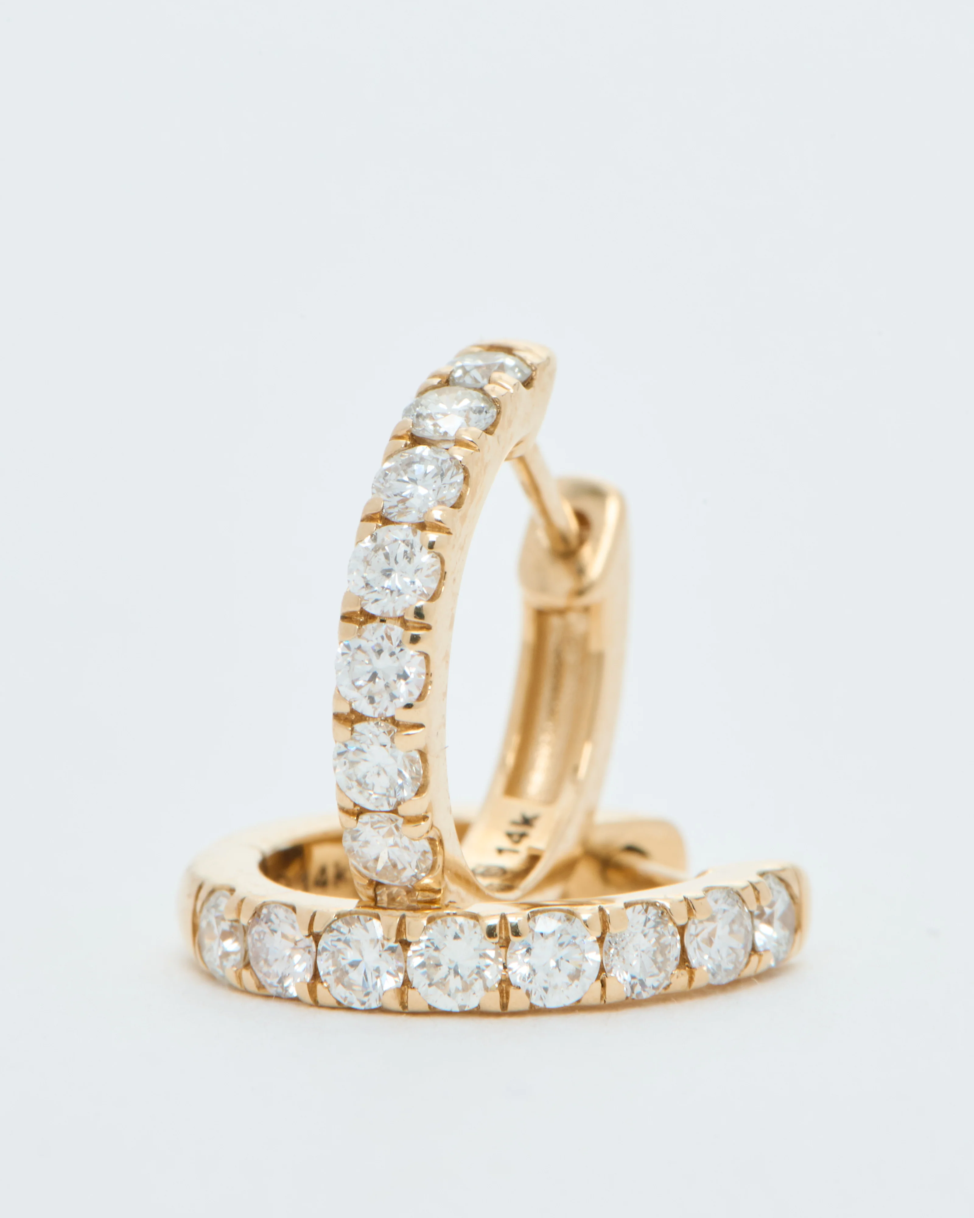 medium diamond huggie hoops - Image 2