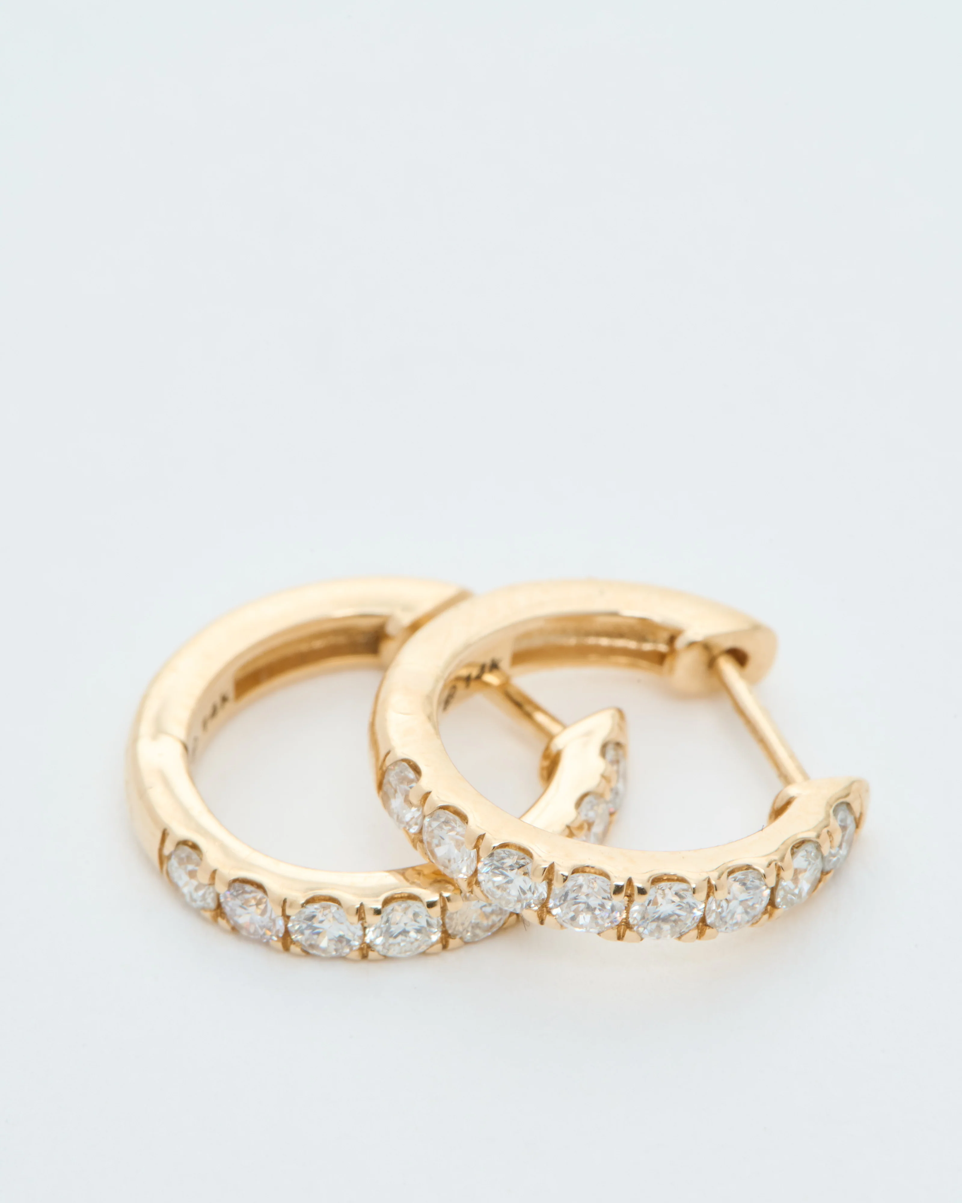 medium diamond huggie hoops - Image 3