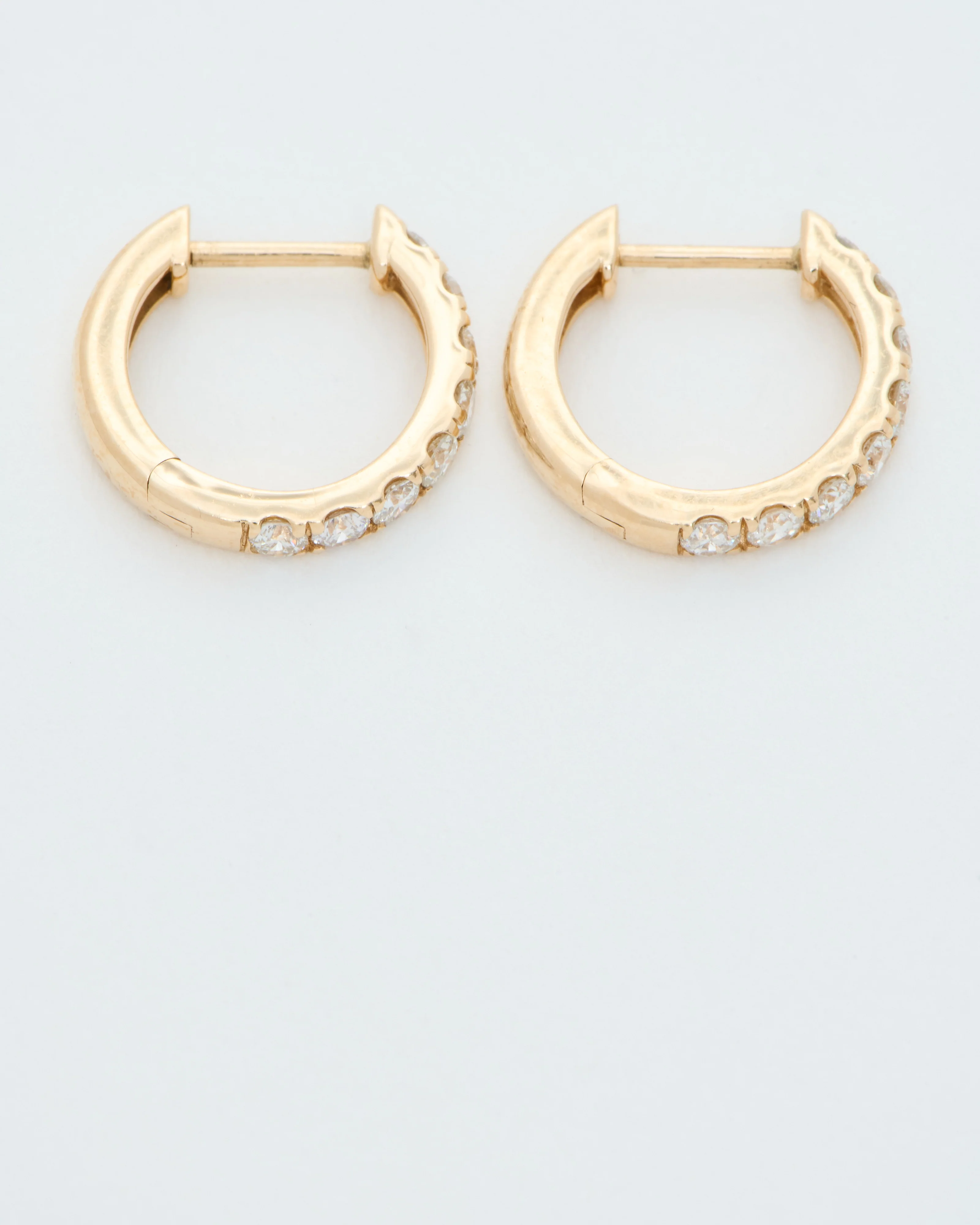 medium diamond huggie hoops - Image 4