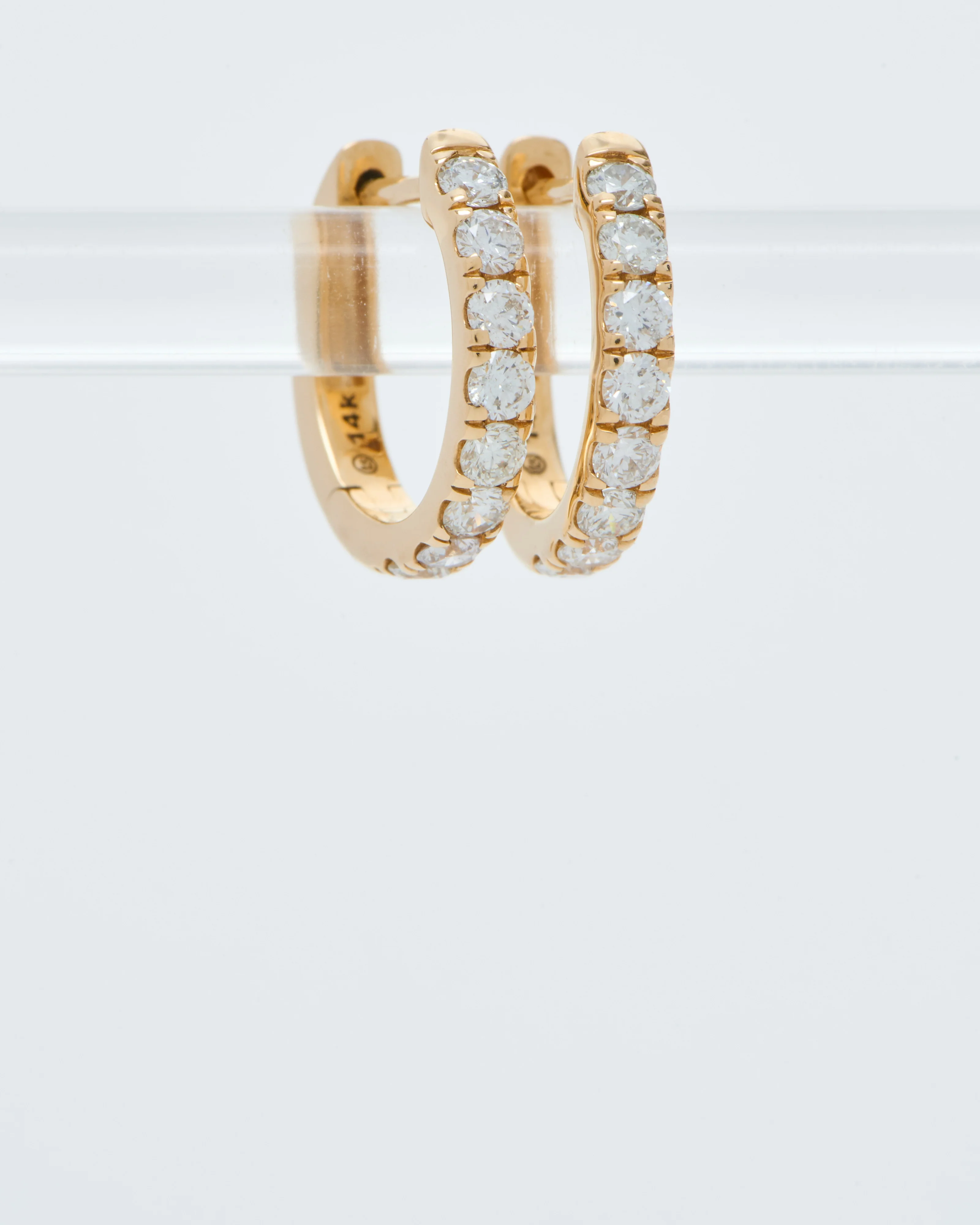 medium diamond huggie hoops - Image 5