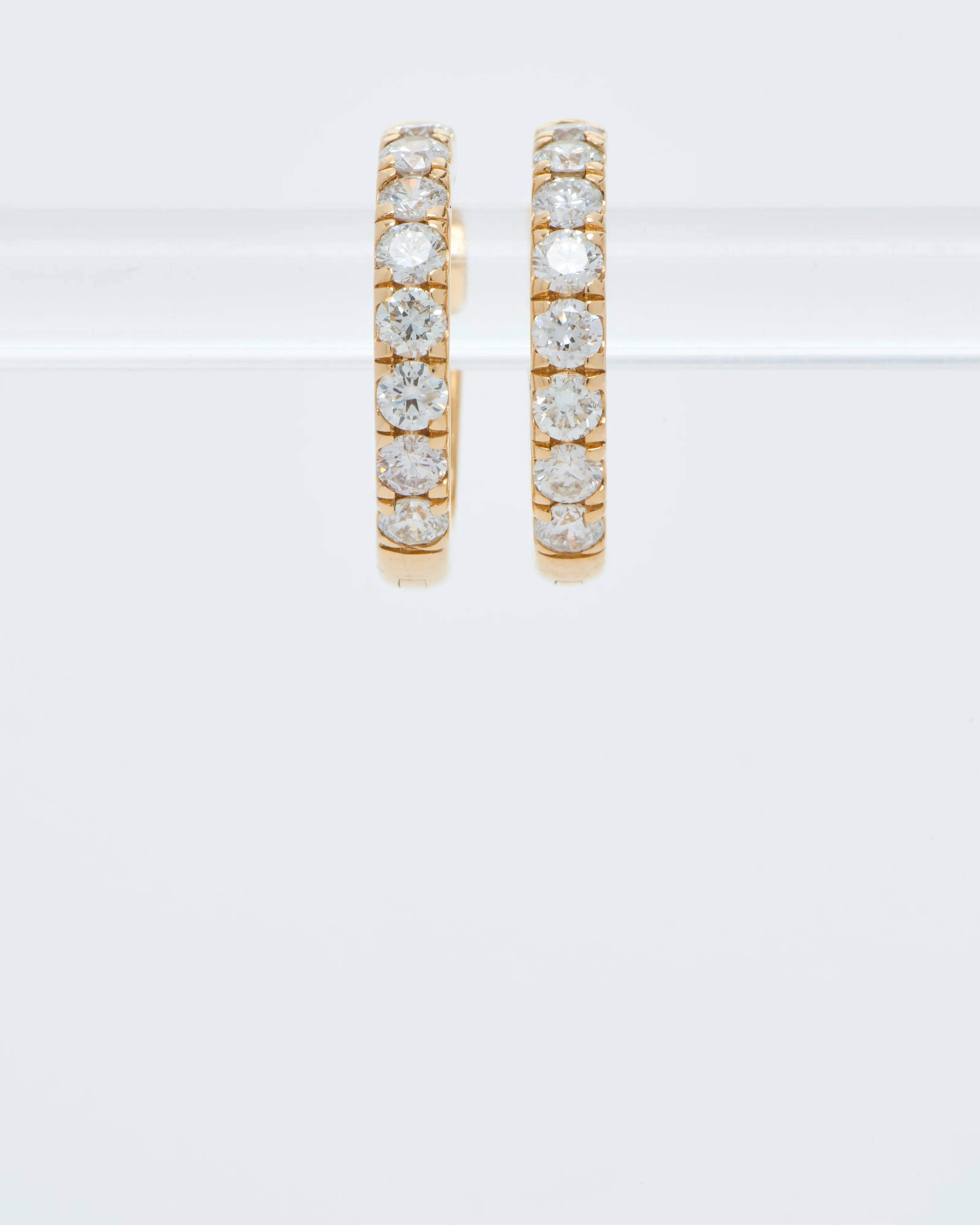 medium diamond huggie hoops - Image 7