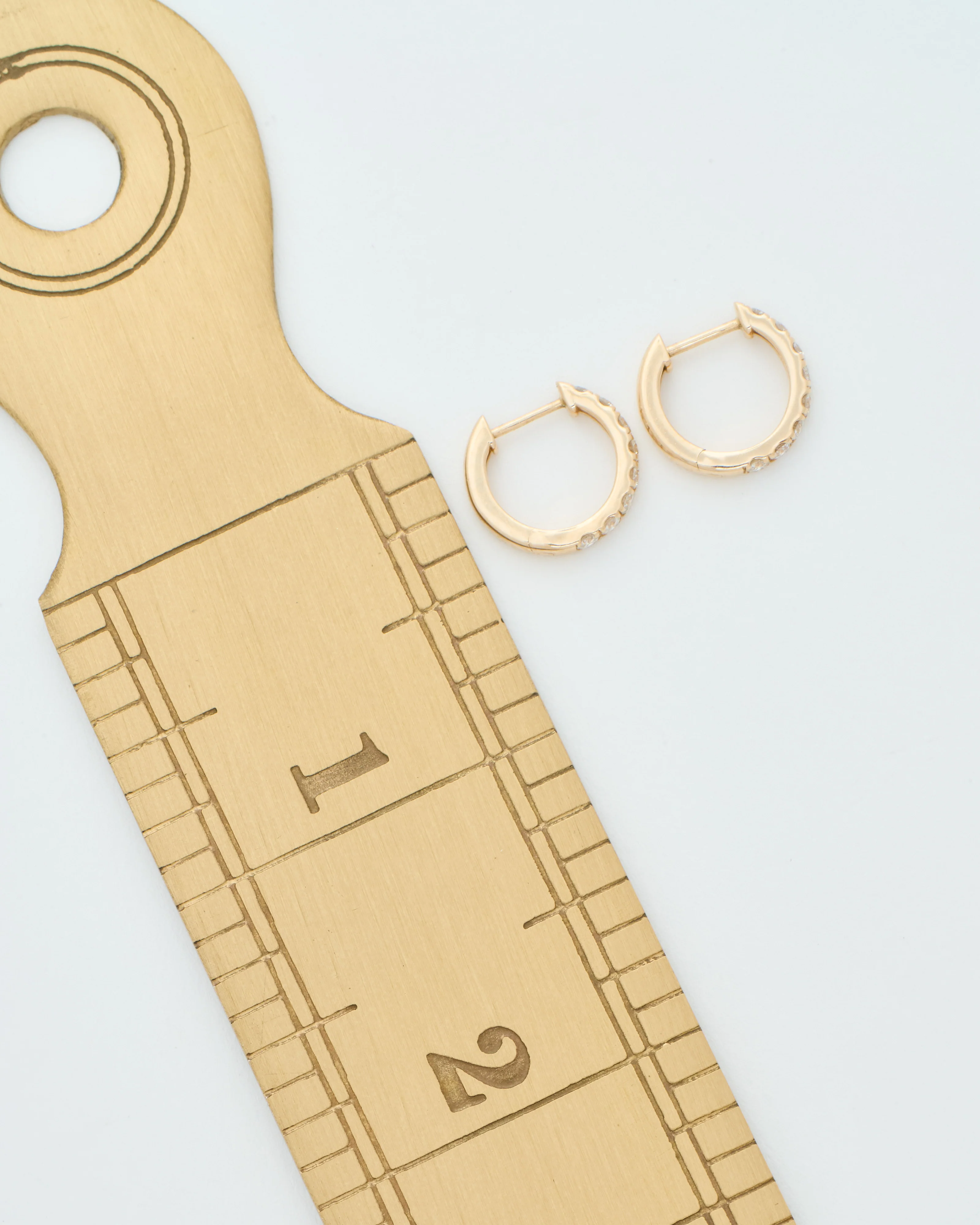 medium diamond huggie hoops - Image 8