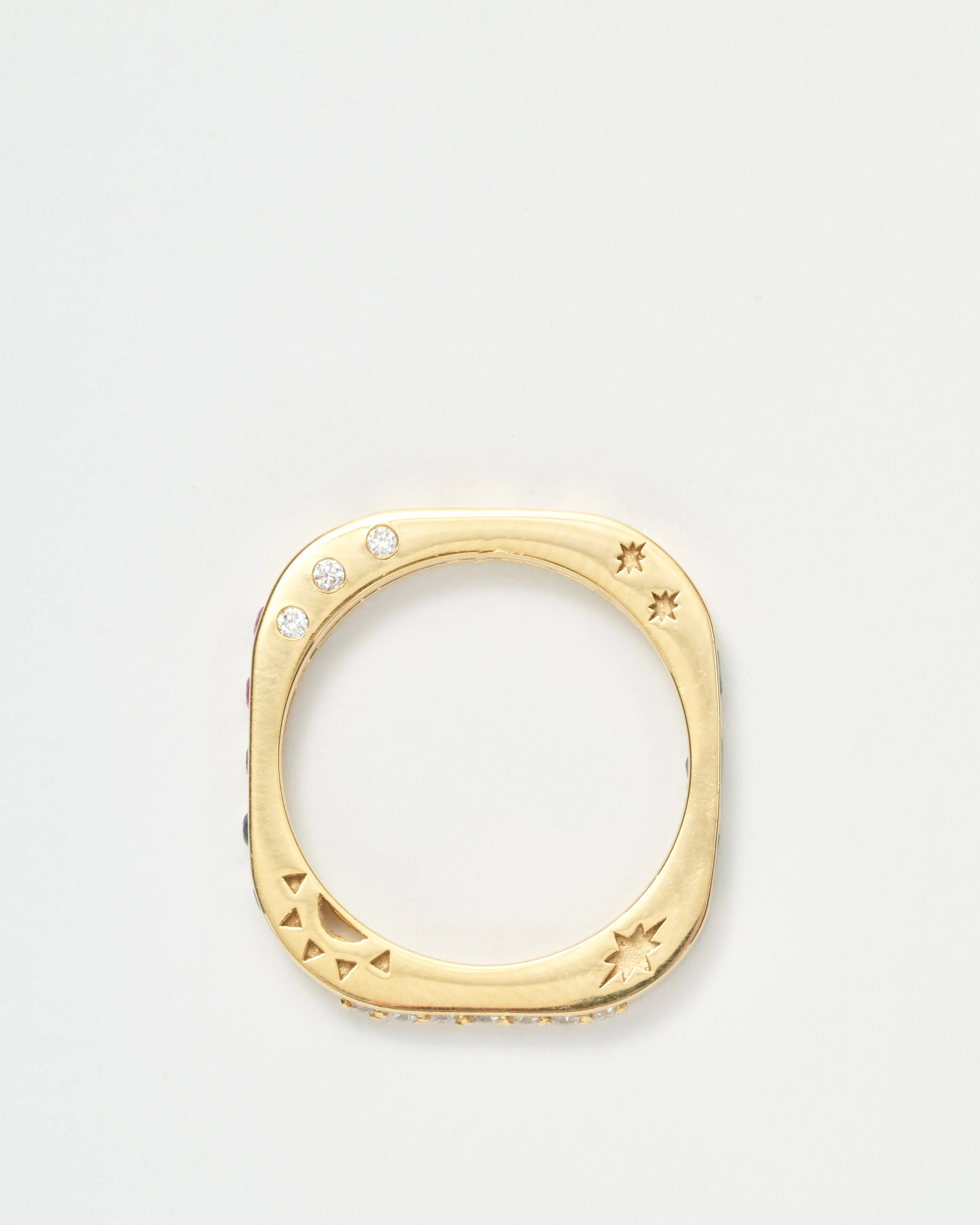 multi-stone square engraved love band - Image 9