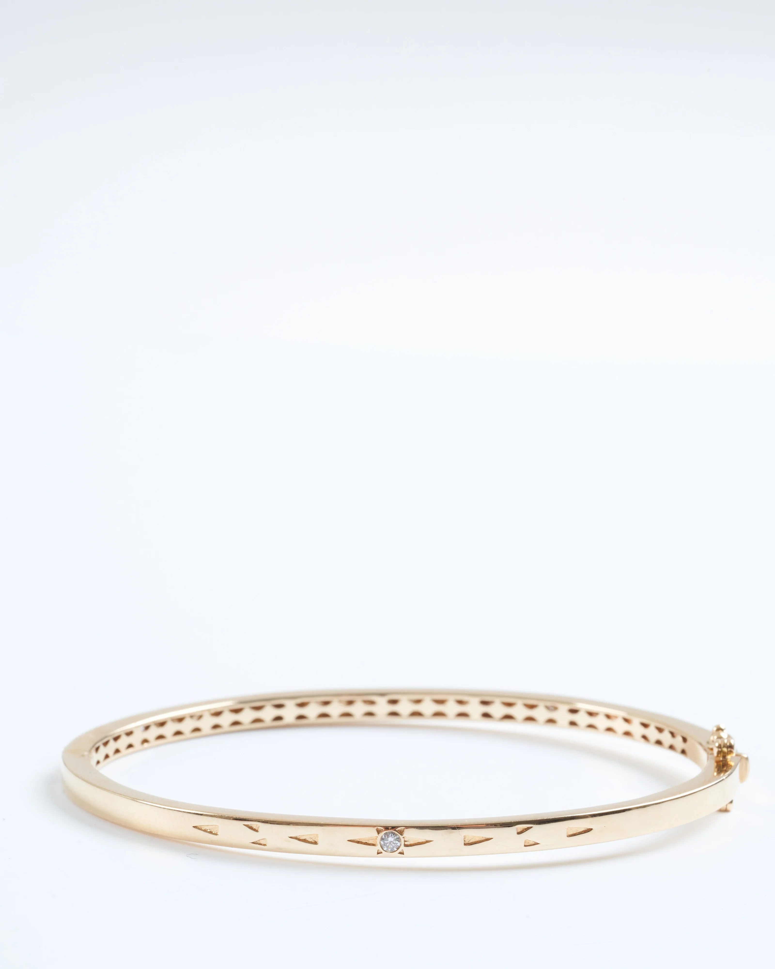 narrow starburst diamond bangle - gold - Image 2