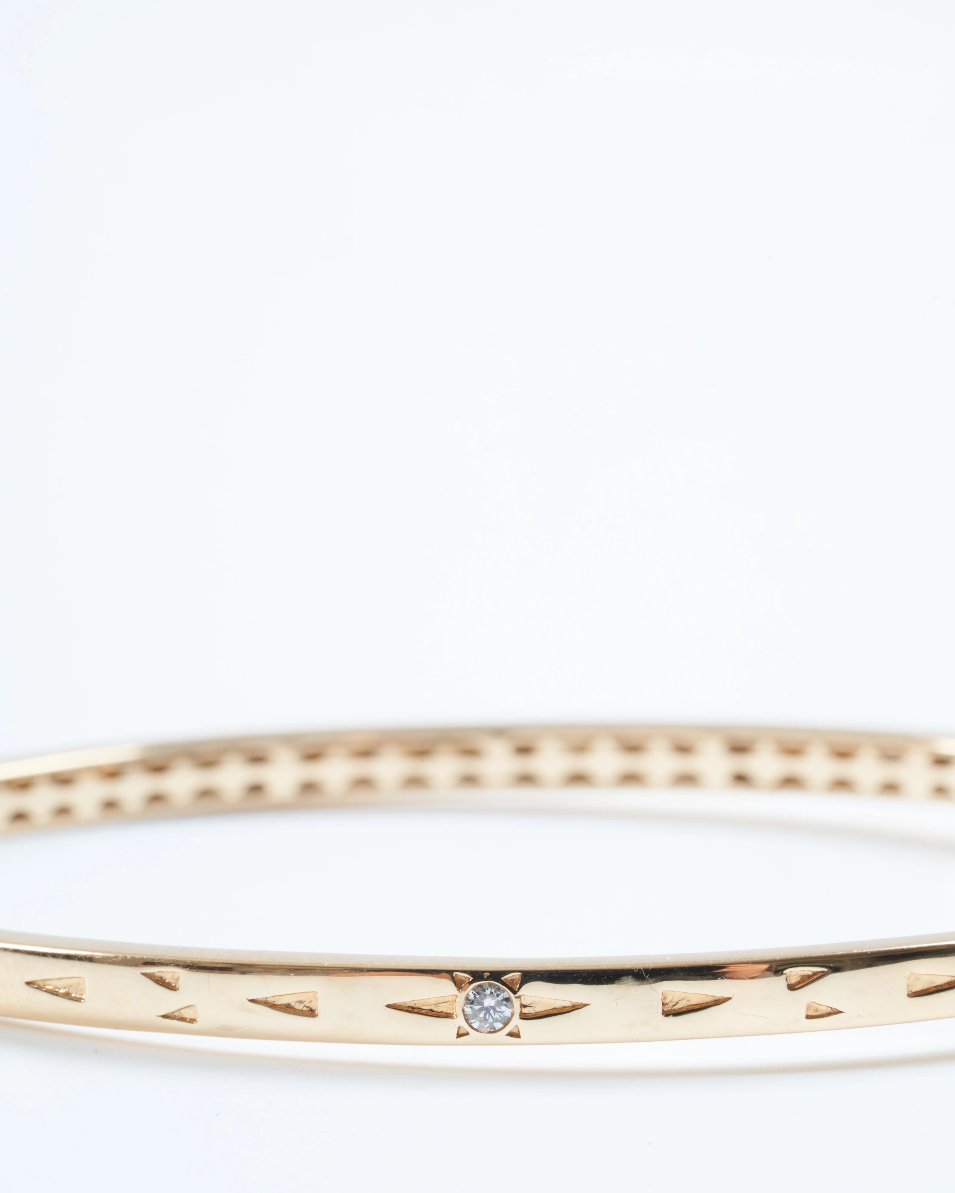 narrow starburst diamond bangle - gold - Image 3