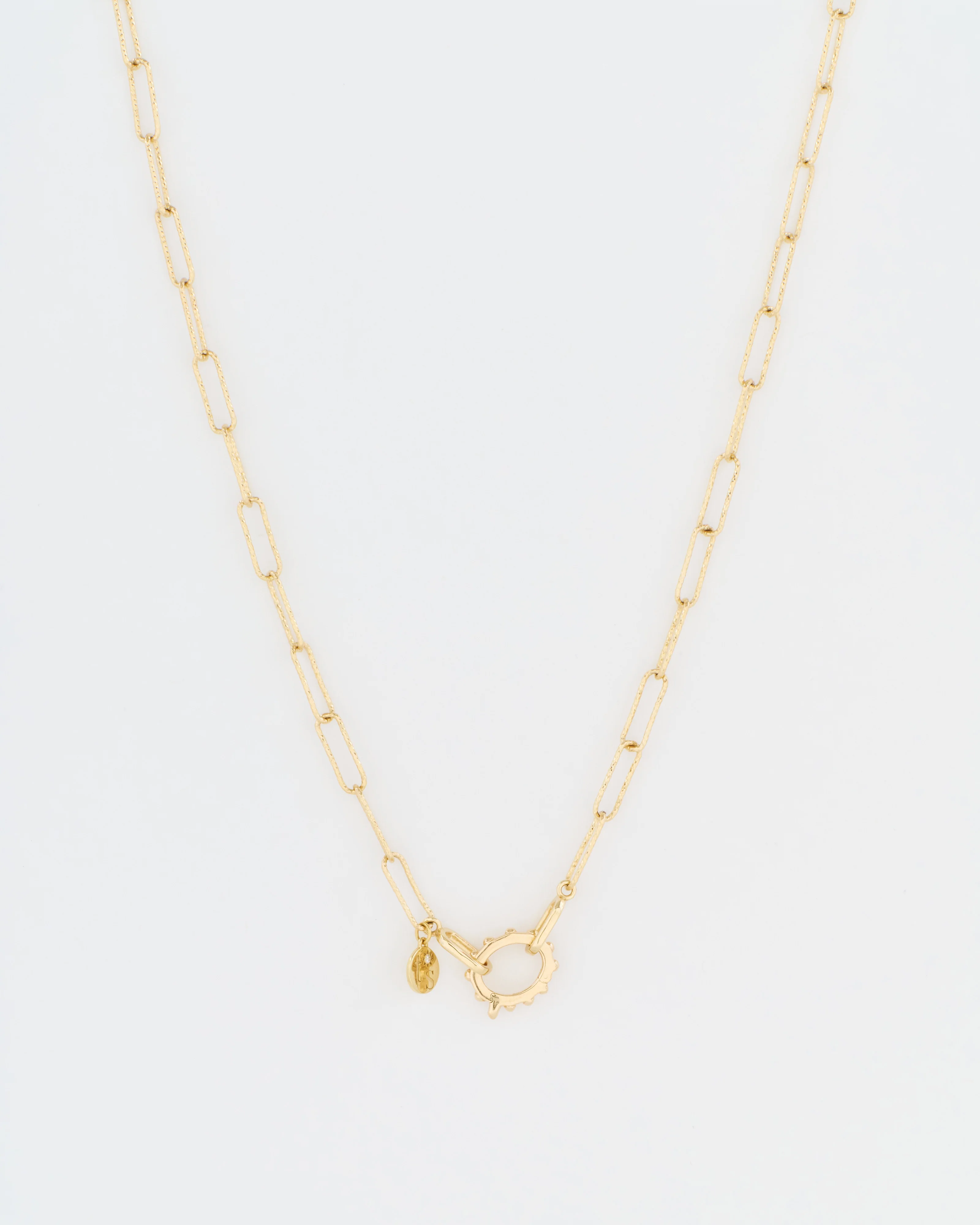 open diamond cut paperclip chain