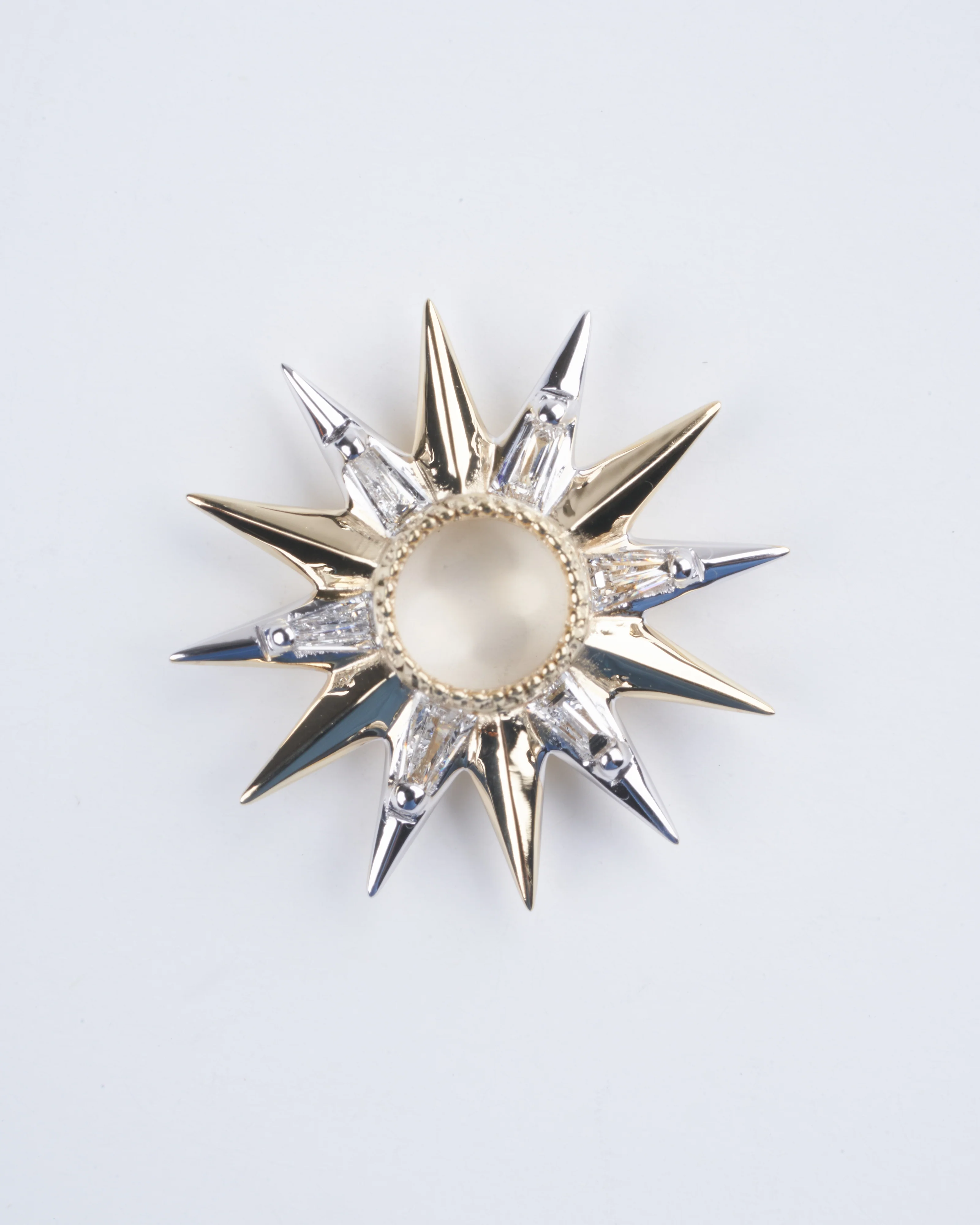open starburst baguette charm - gold/diamond - Image 2