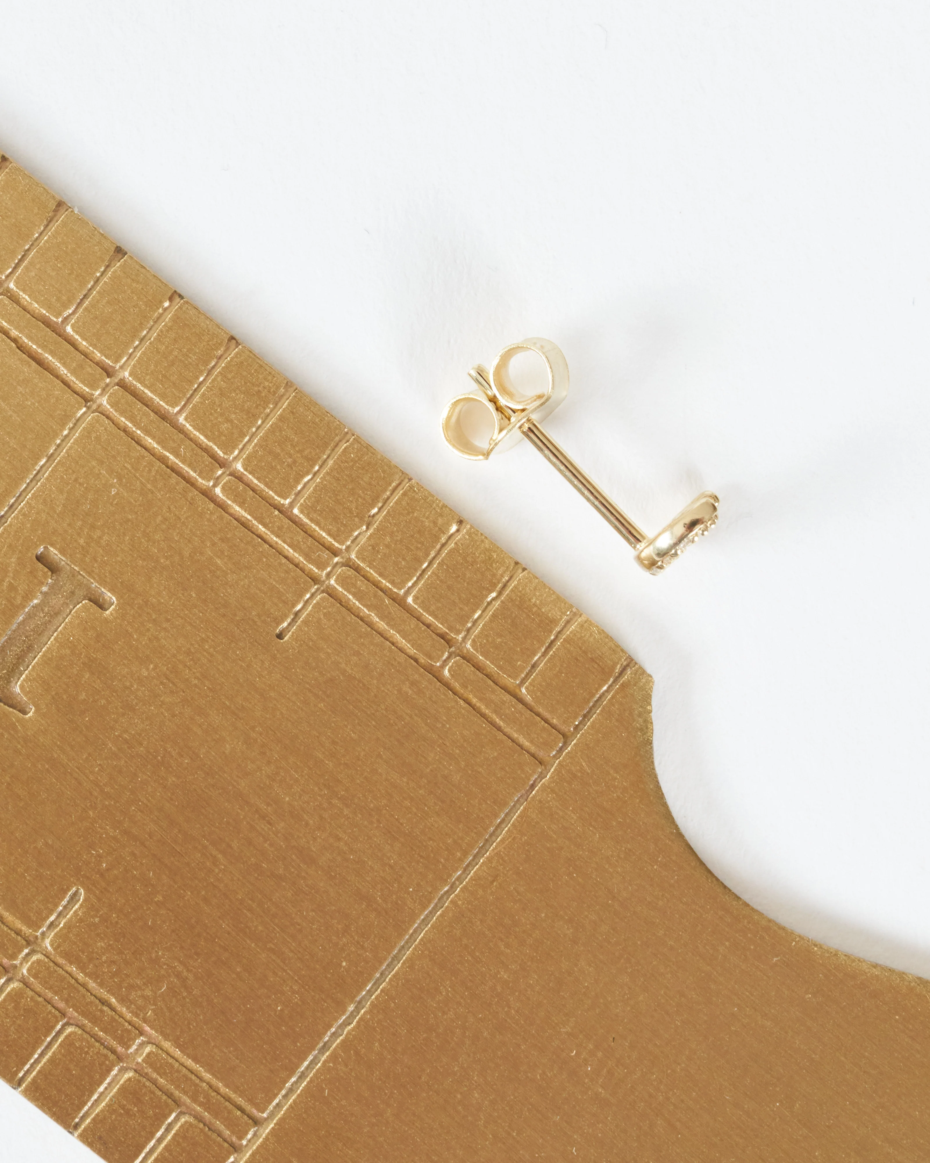 pave moon stud - gold/diamonds - Image 3