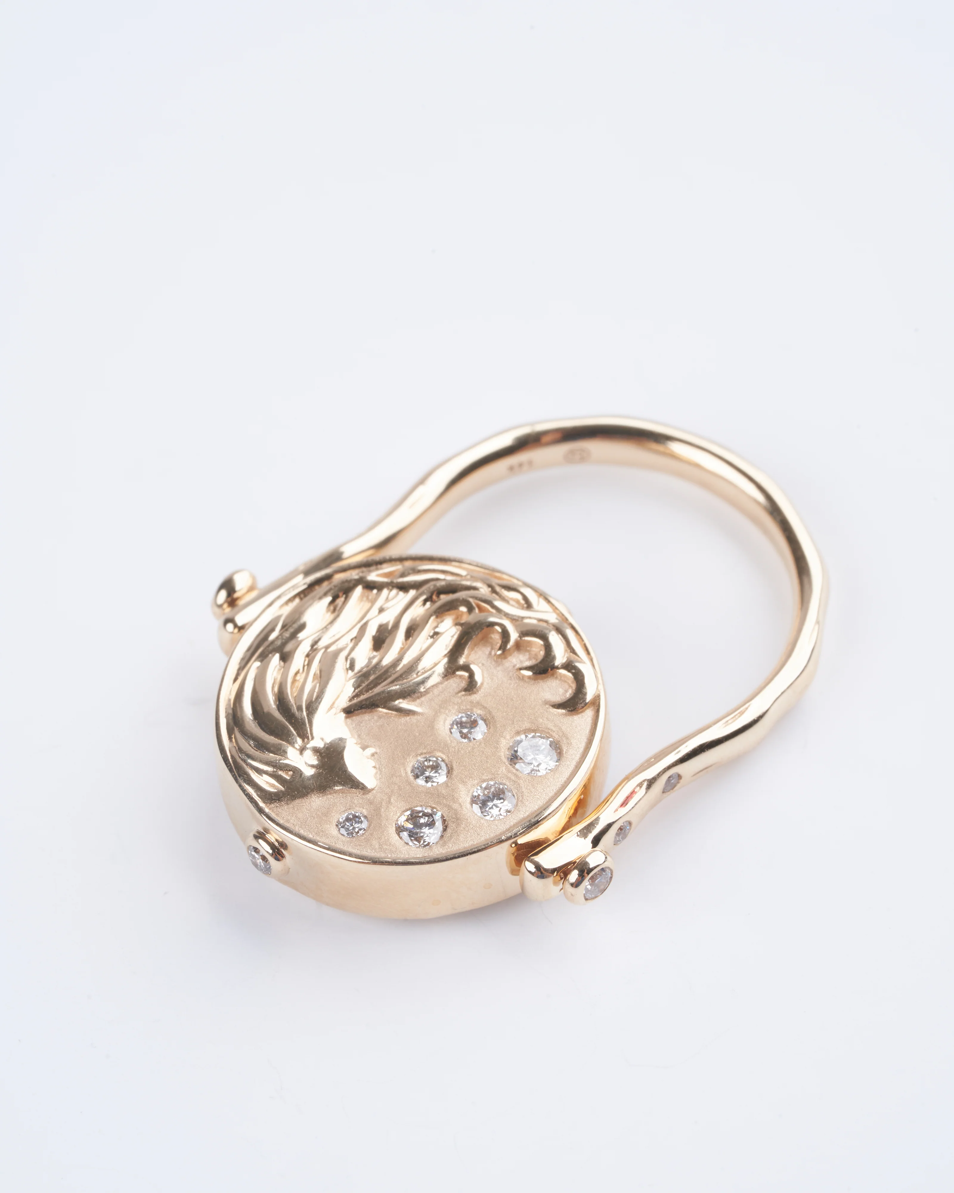 sea goddess engraved tablet ring - Image 5