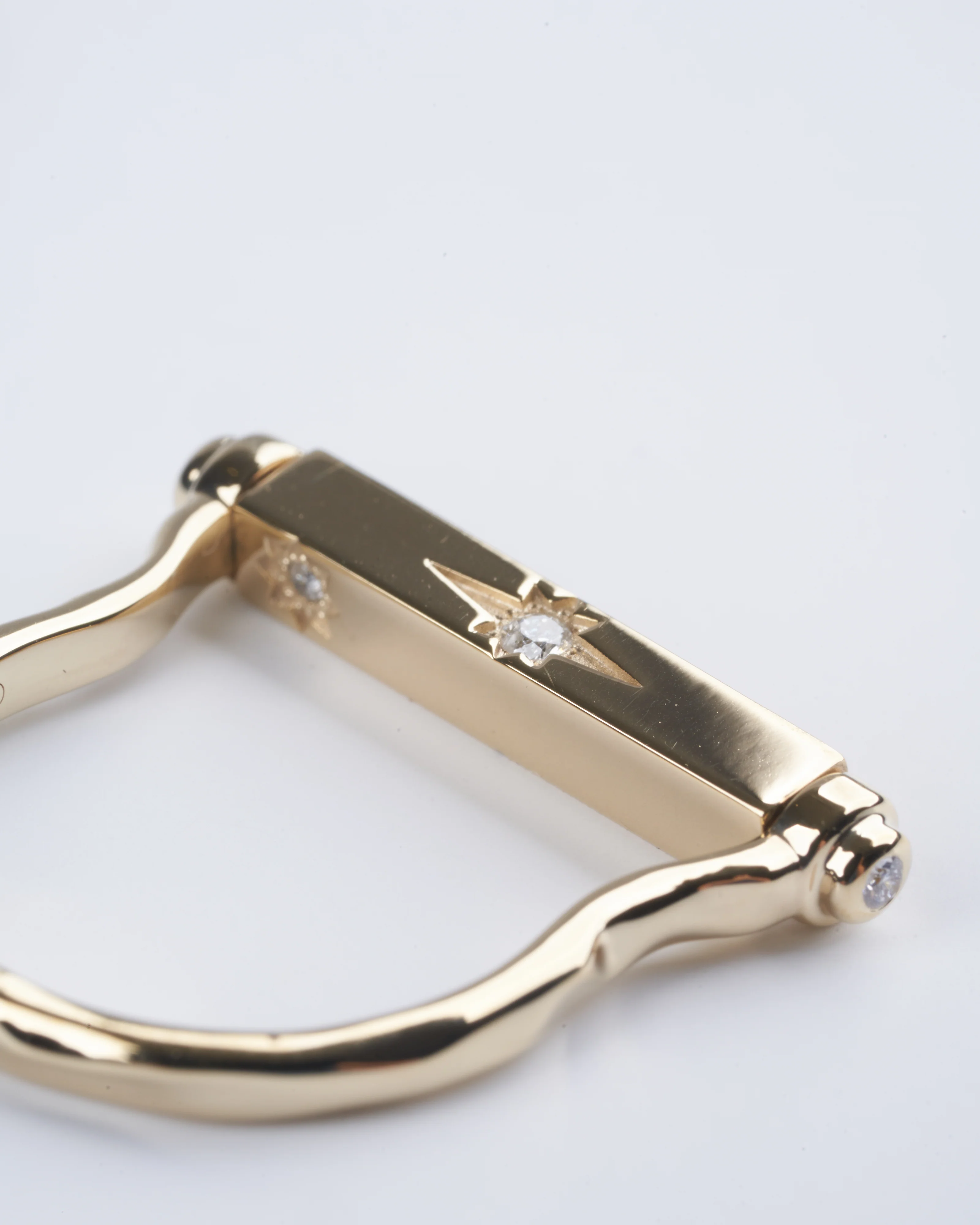 shooting star engravable narrow flip ring - gold/ diamond - Image 5