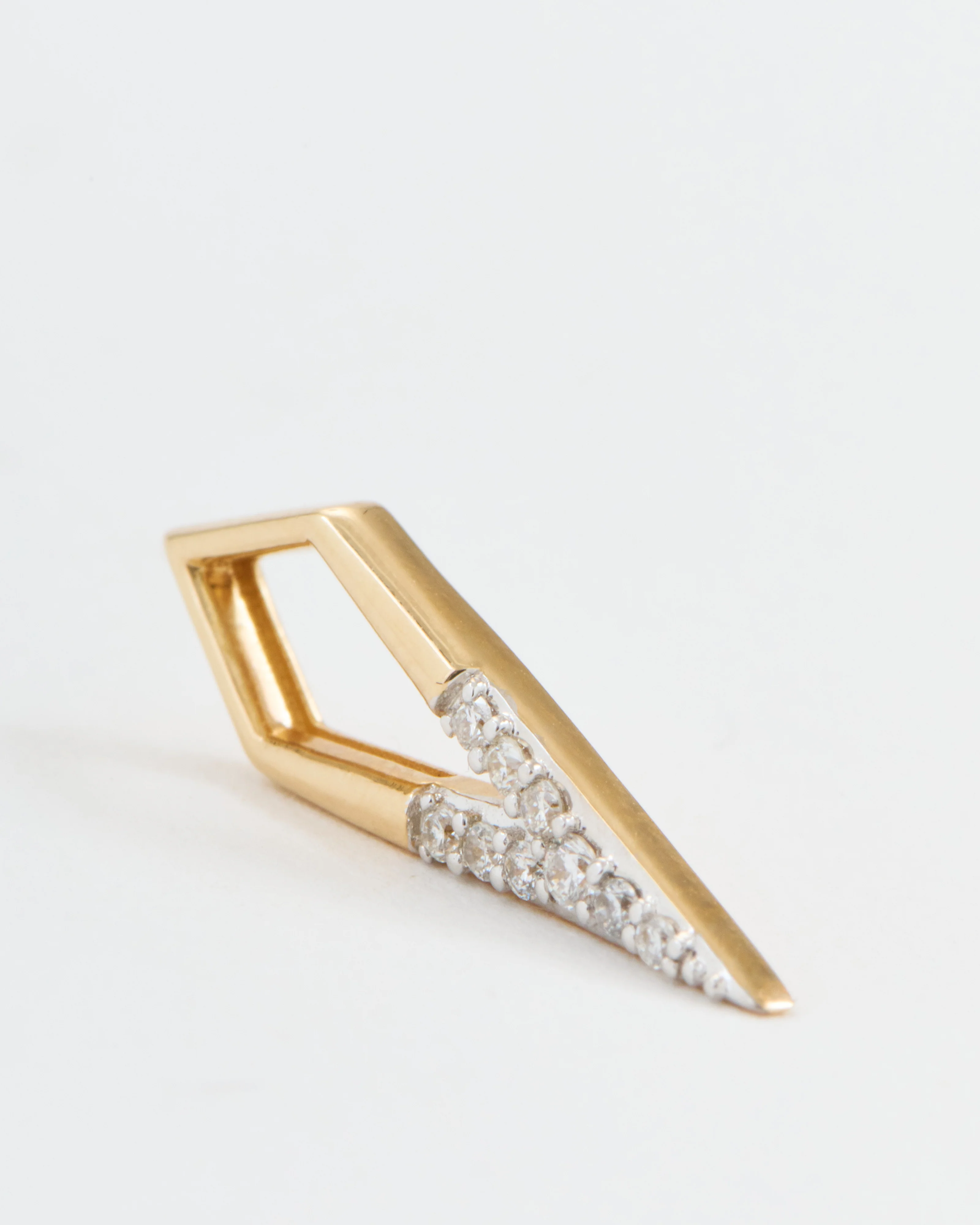single classic open dagger charm - gold/diamonds - Image 5