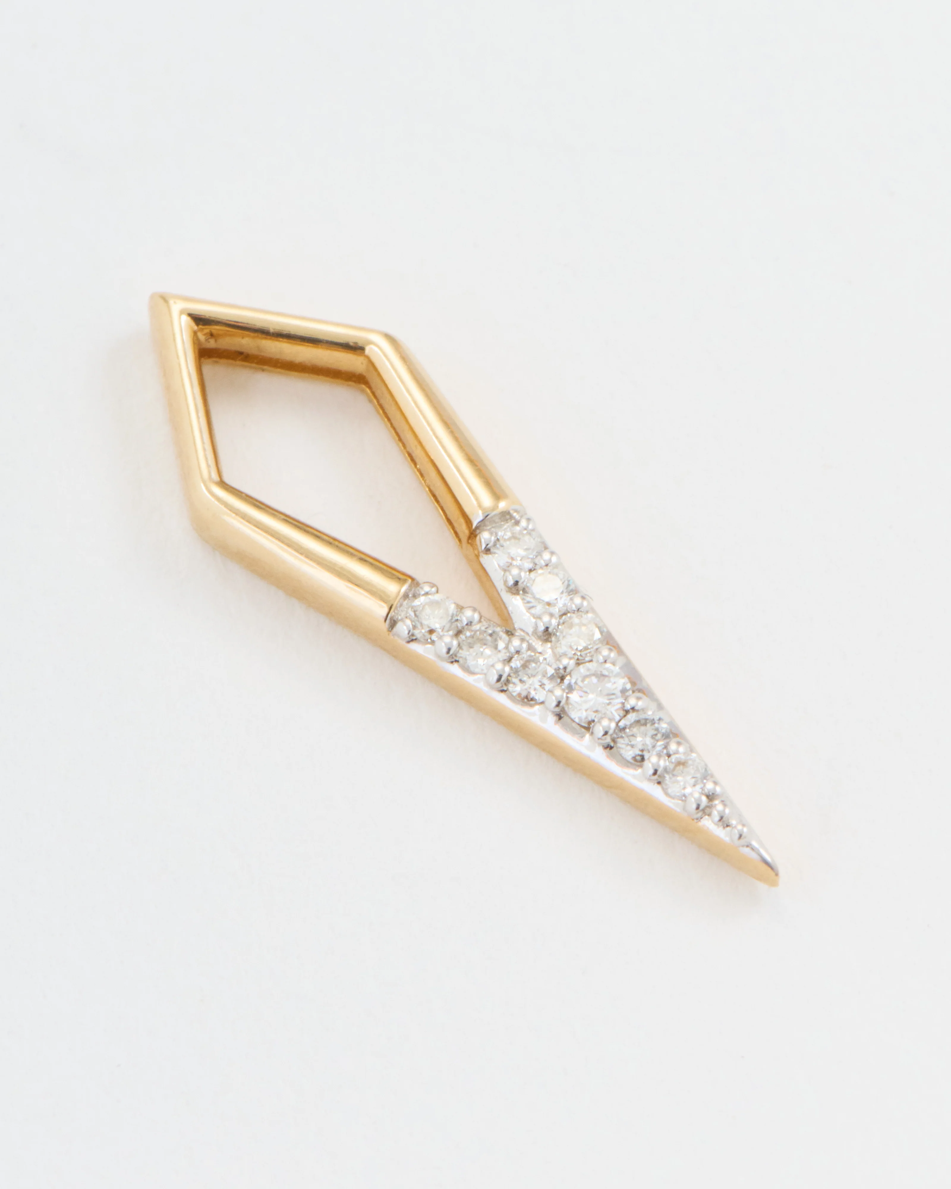 single classic open dagger charm - gold/diamonds - Image 6