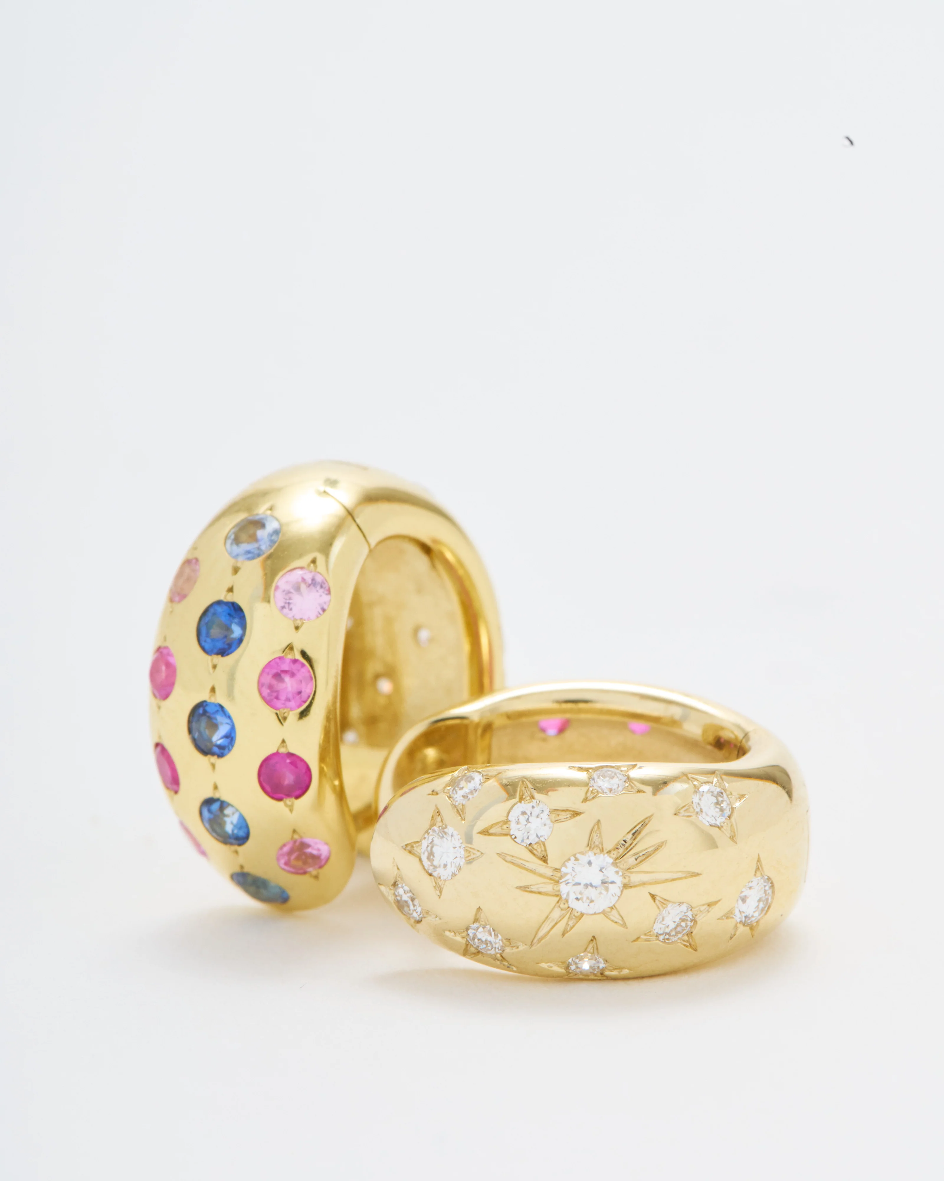 starry night double sided chubby hoops