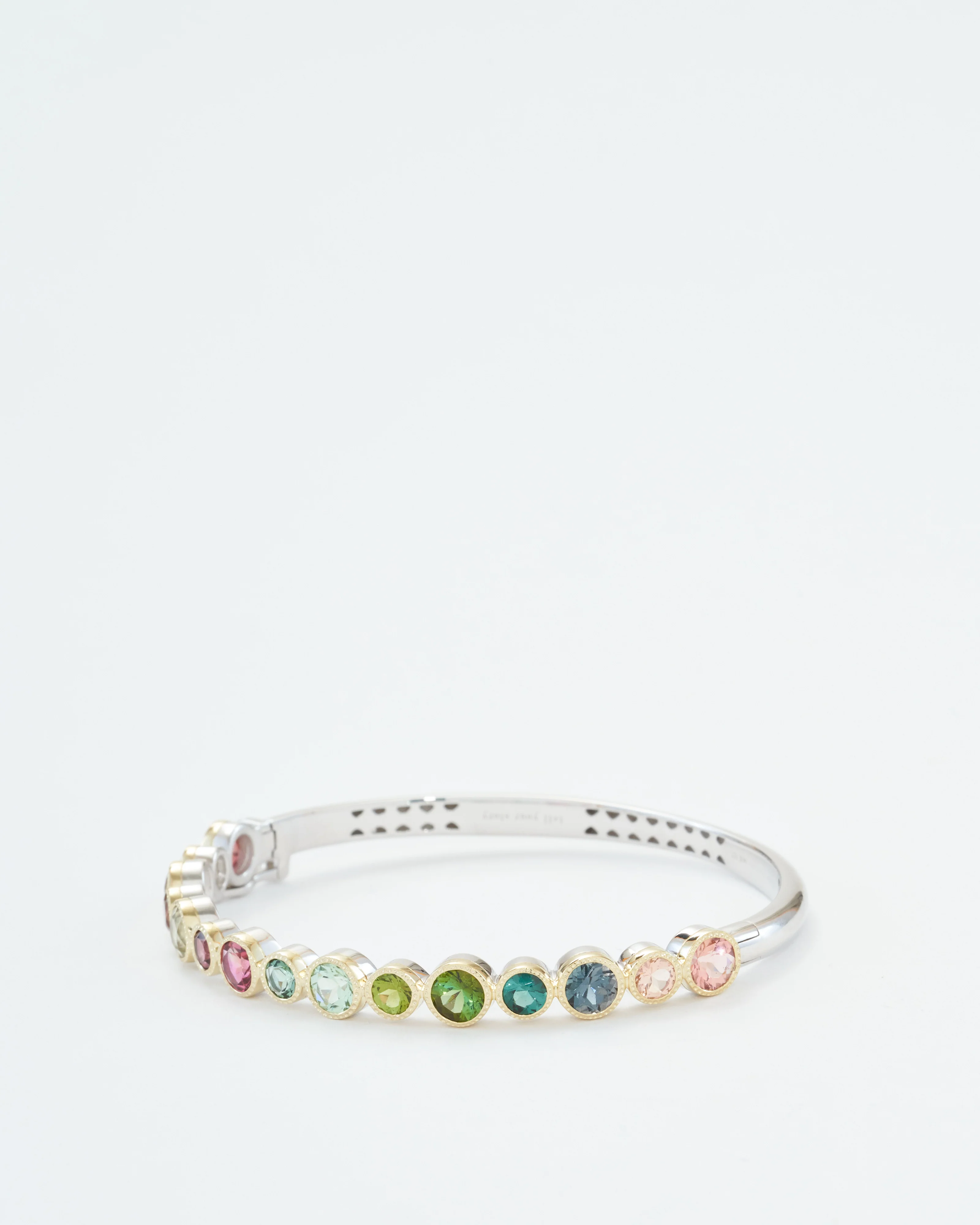 timeless two-toned bezel set mixed tourmaline bangle - Image 4